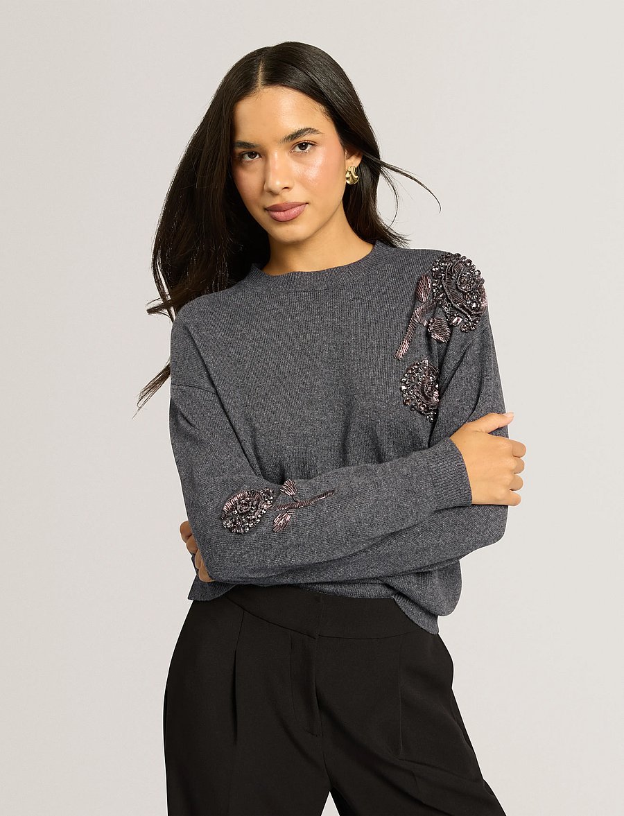 Ted Baker London - ENIRAH - stickade tröjor - grey-marl - 2