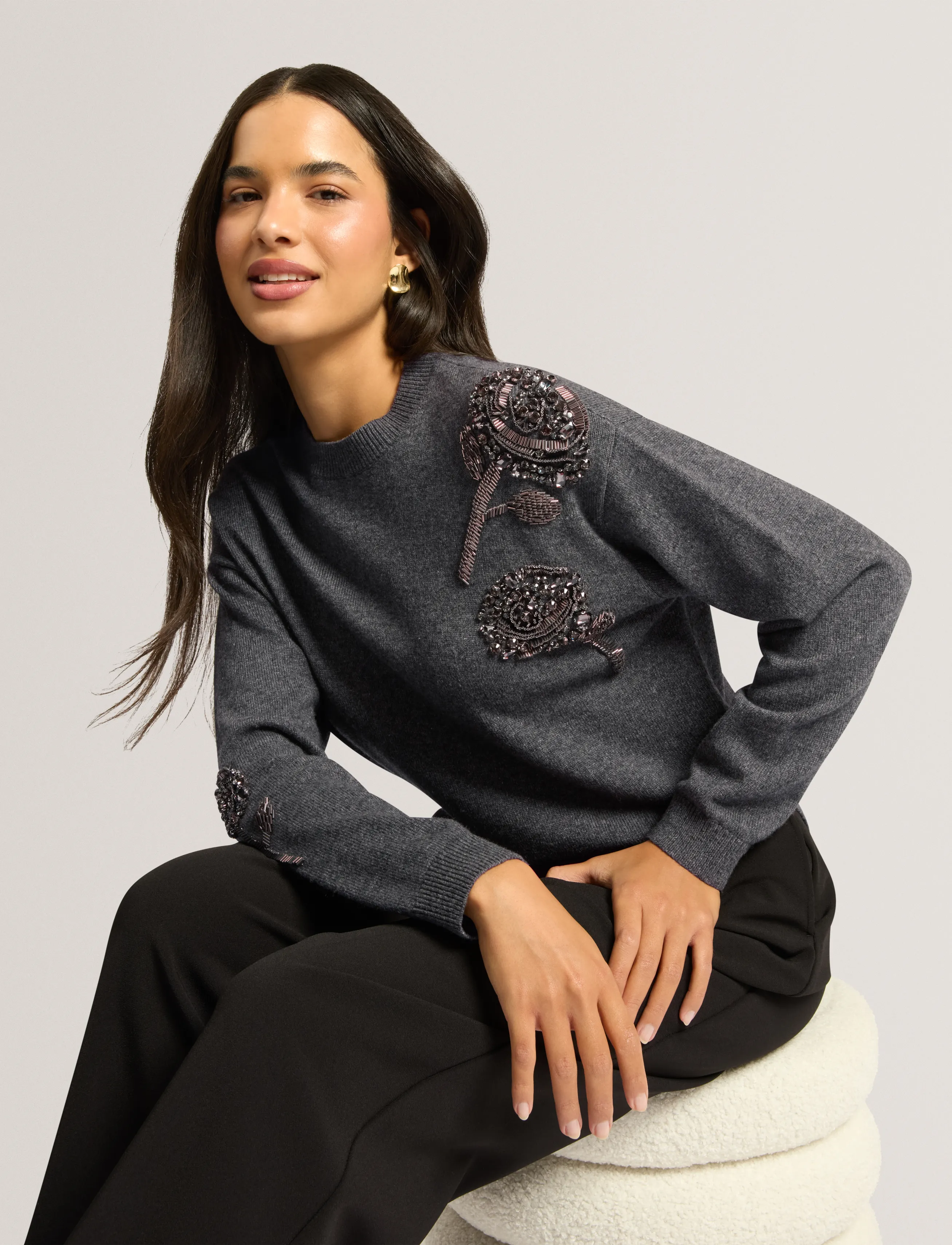 Ted Baker London - ENIRAH - stickade tröjor - grey-marl - 5