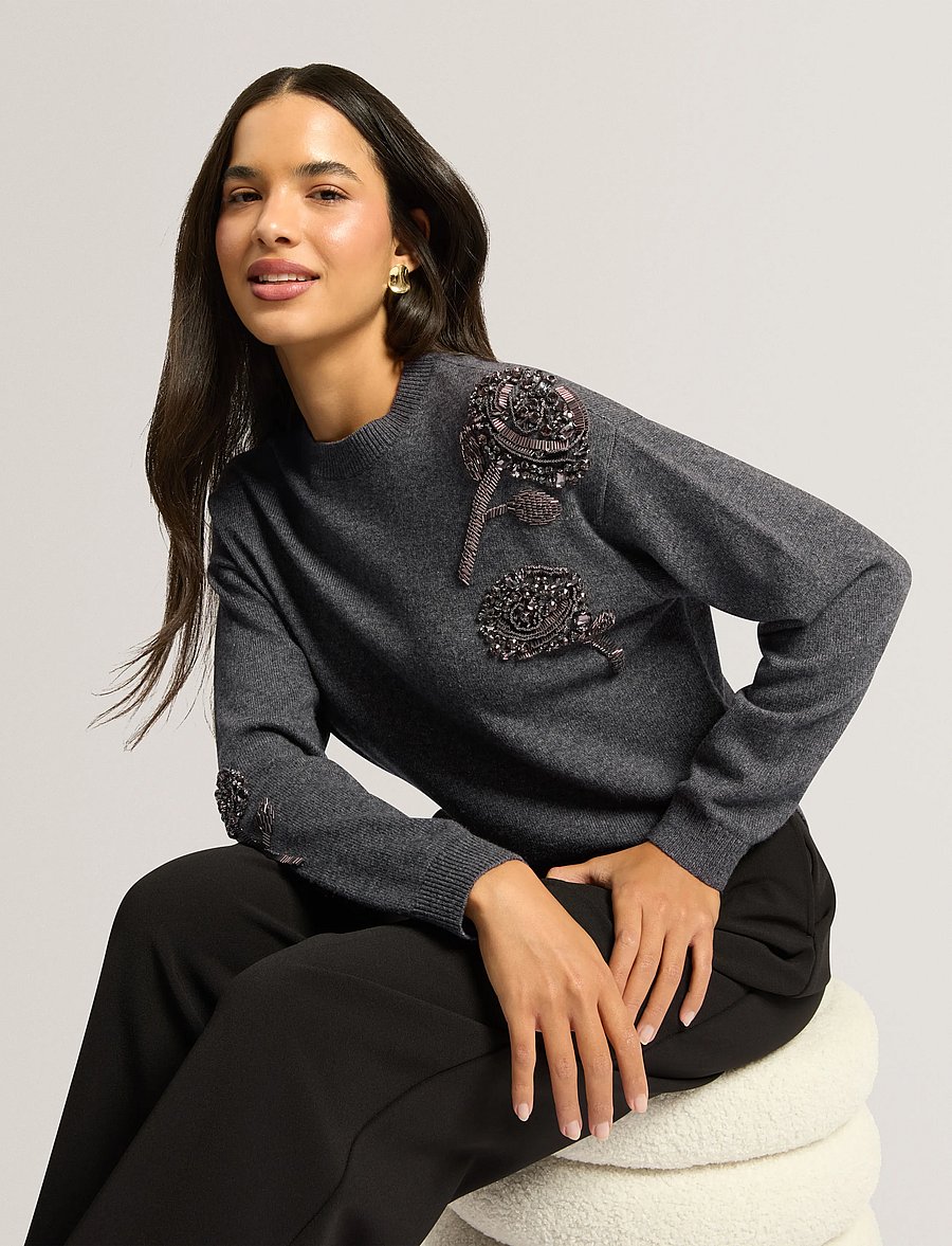 Ted Baker London - ENIRAH - stickade tröjor - grey-marl - 5
