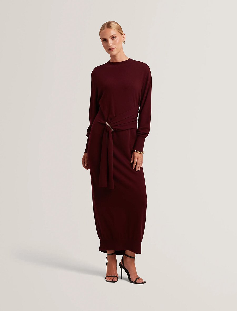 Ted Baker London - VERIKKA - strikkjoler - maroon - 0