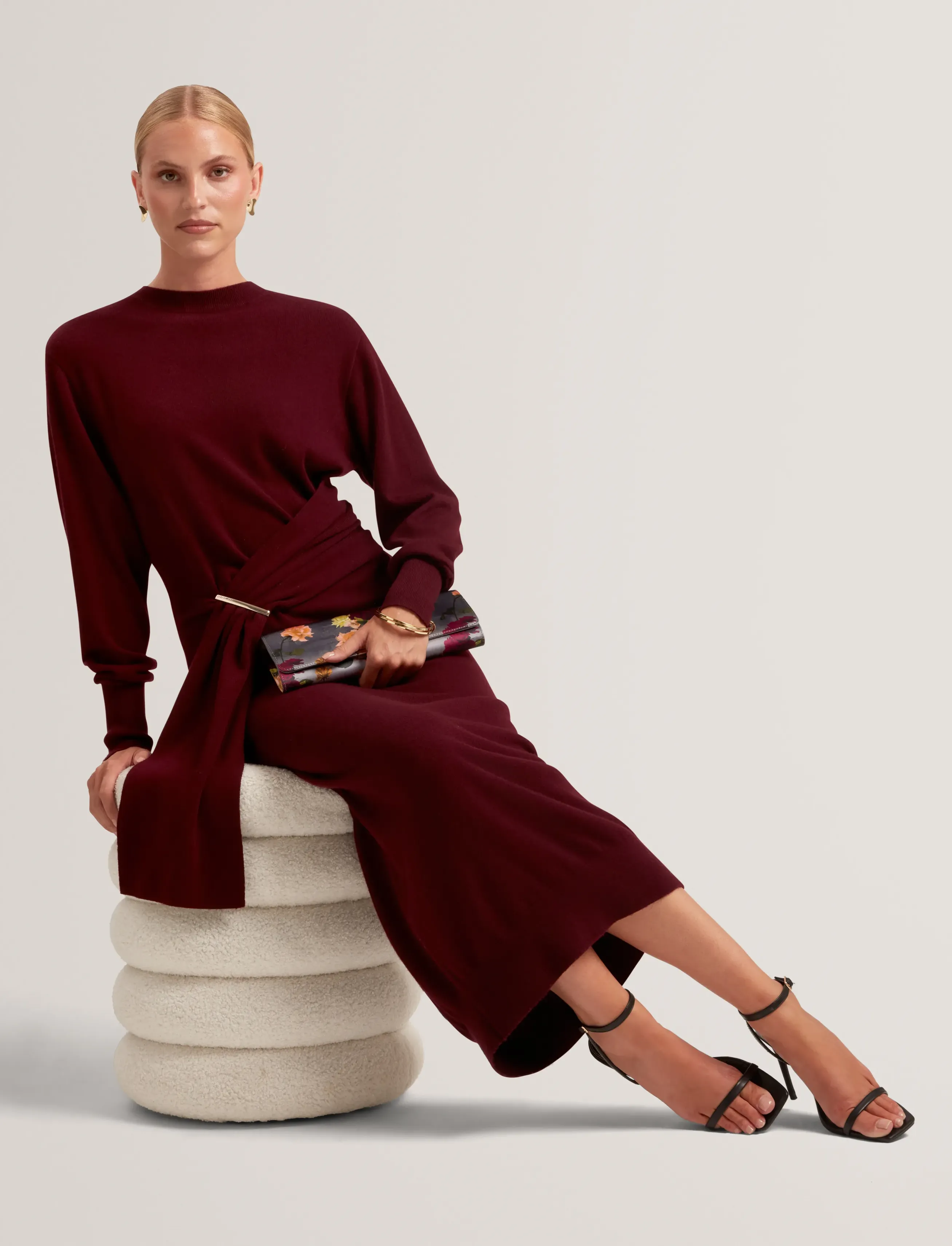 Ted Baker London - VERIKKA - strikkjoler - maroon - 4