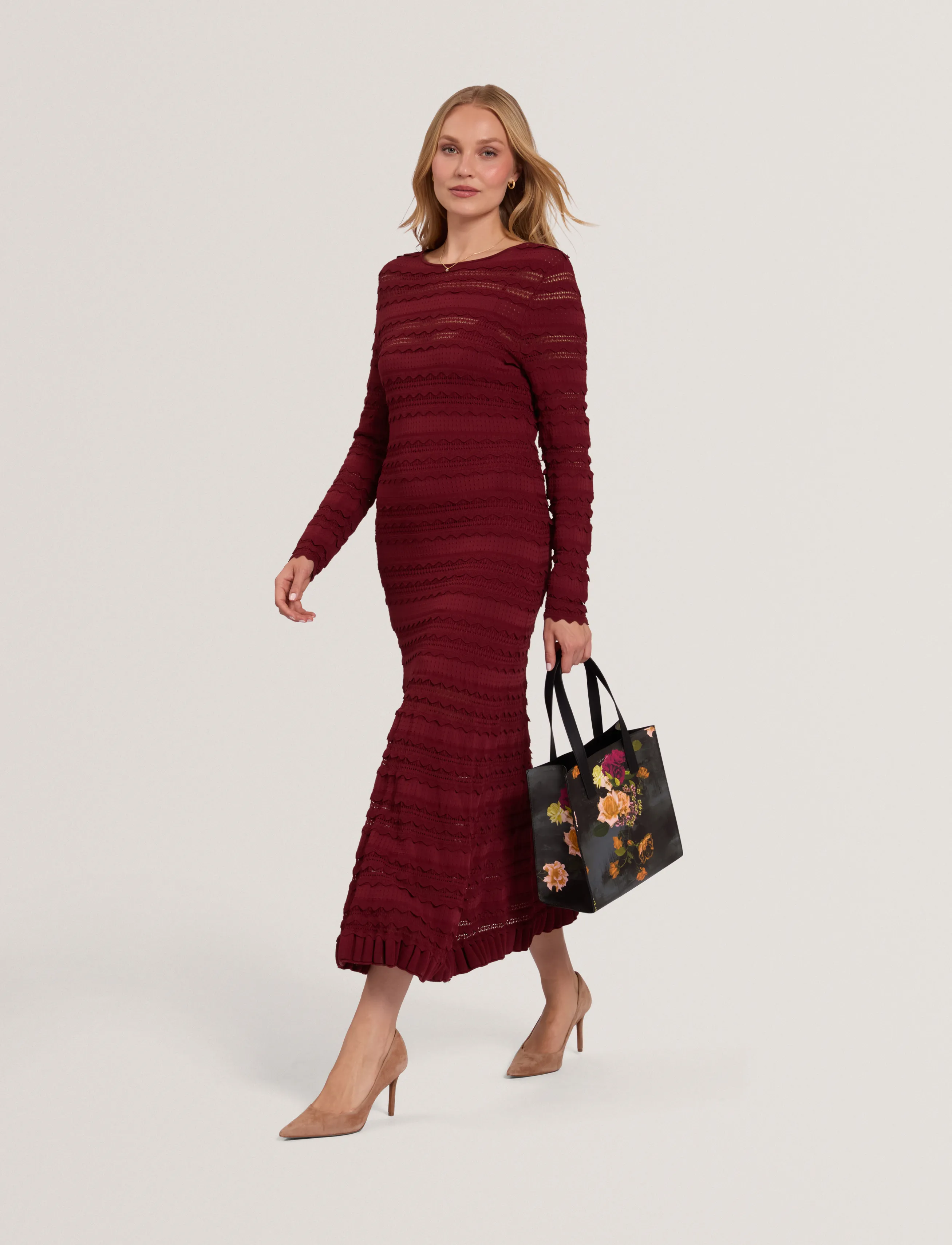 Ted Baker London KASEYA - Midikleider - MAROON / burgundy