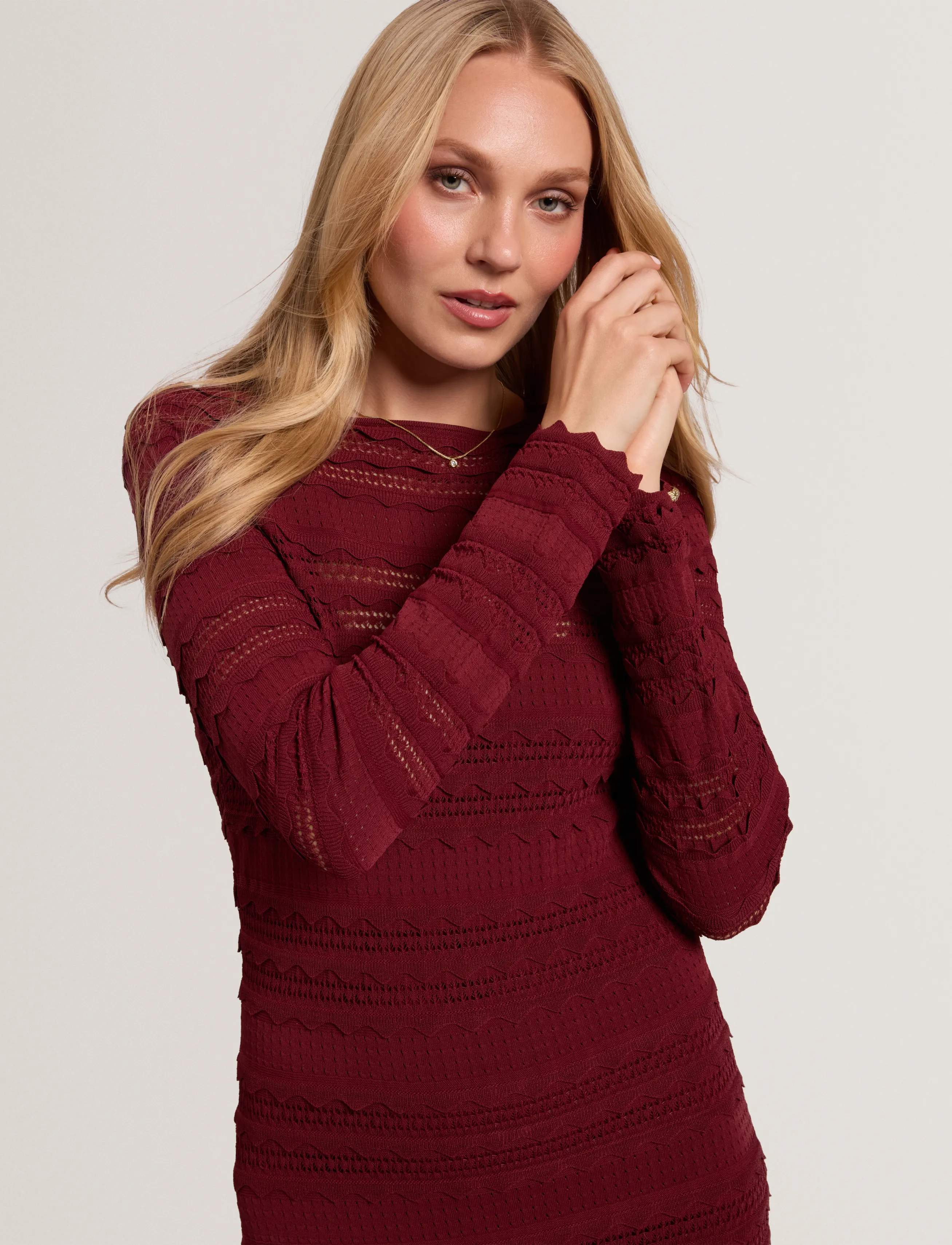 Ted Baker London - KASEYA - strickkleider - maroon - 5