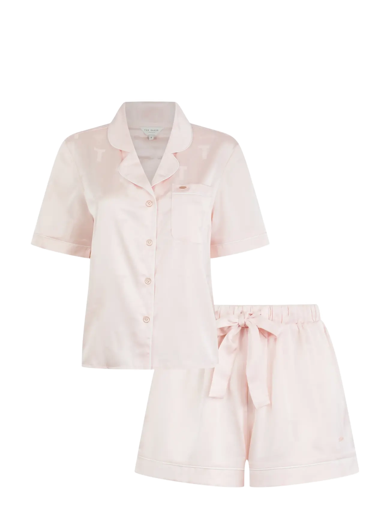 Ted Baker London SYBIL SHORT JACQUARD TRADITIONAL SATIN PYJAMA SET - Undertøj - MAUVE CHALK / pink/rose