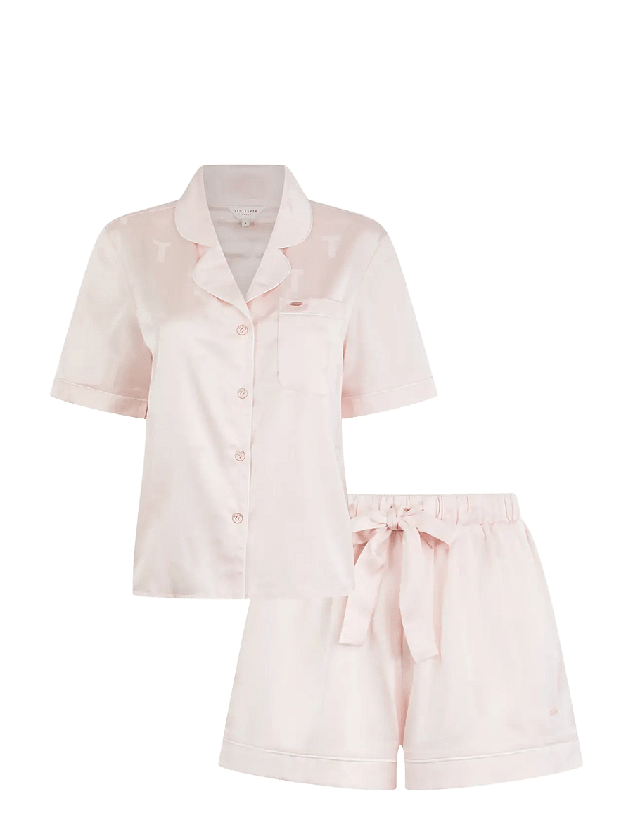 Ted Baker London - SYBIL SHORT JACQUARD TRADITIONAL SATIN PYJAMA SET - pyjamas - mauve chalk - 0