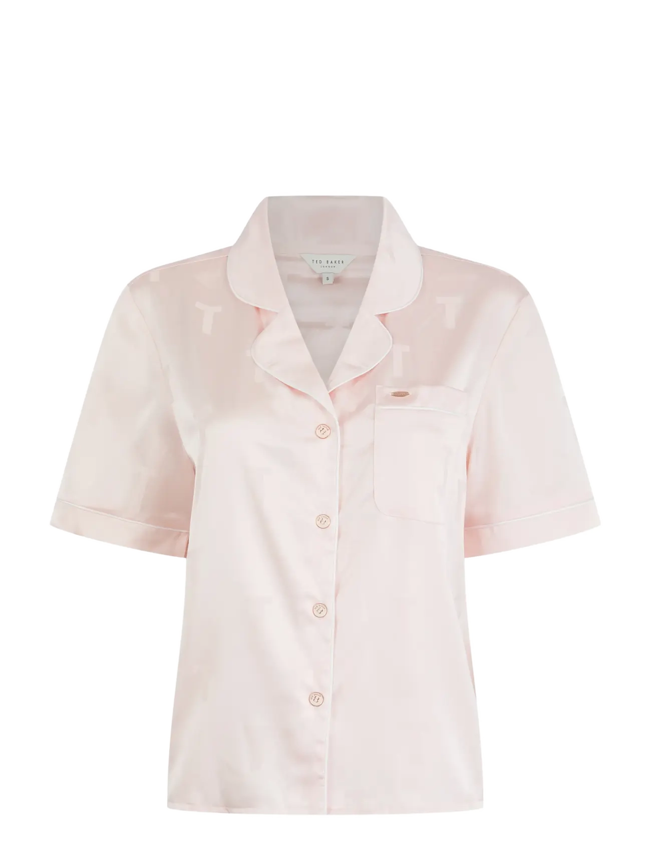 Ted Baker London - SYBIL SHORT JACQUARD TRADITIONAL SATIN PYJAMA SET - pyjamas - mauve chalk - 1