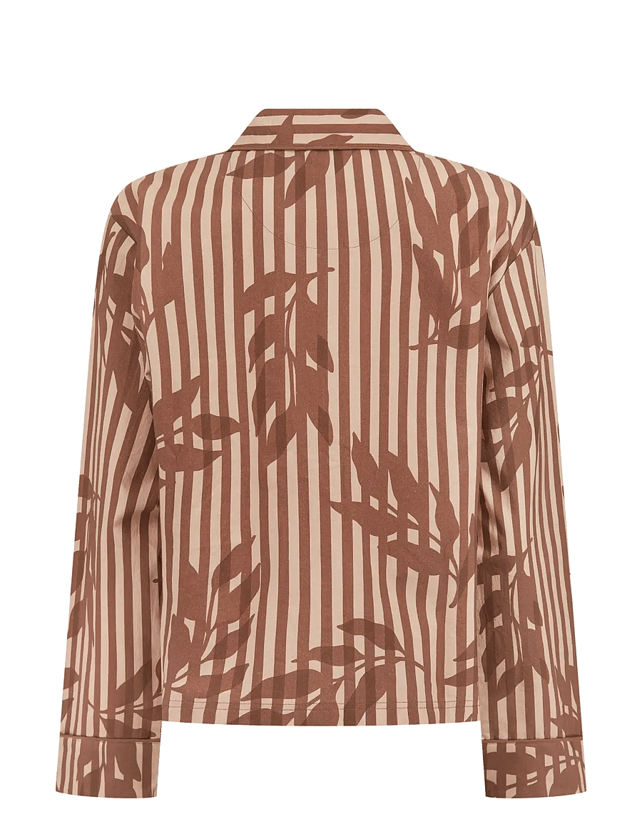 Ted Baker London - KALANI WOVEN FLORAL/STRIPE TRADITIONAL PYJAMA SET - pyjamas - rugby tan / clove - 2