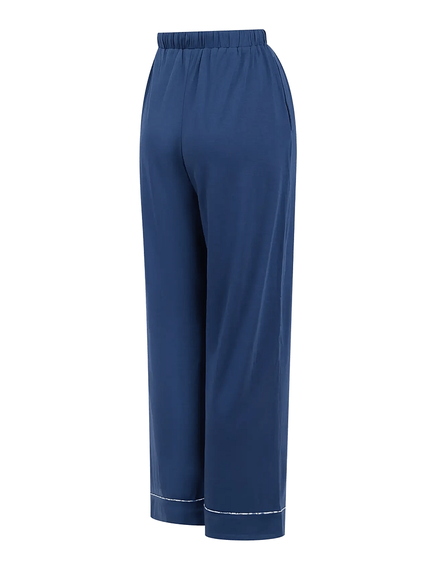 Ted Baker London - BRINLEY LONG PYJAMA SET WITH CONTRAST PRINT PIPING - pyjamas - ensign blue - 4