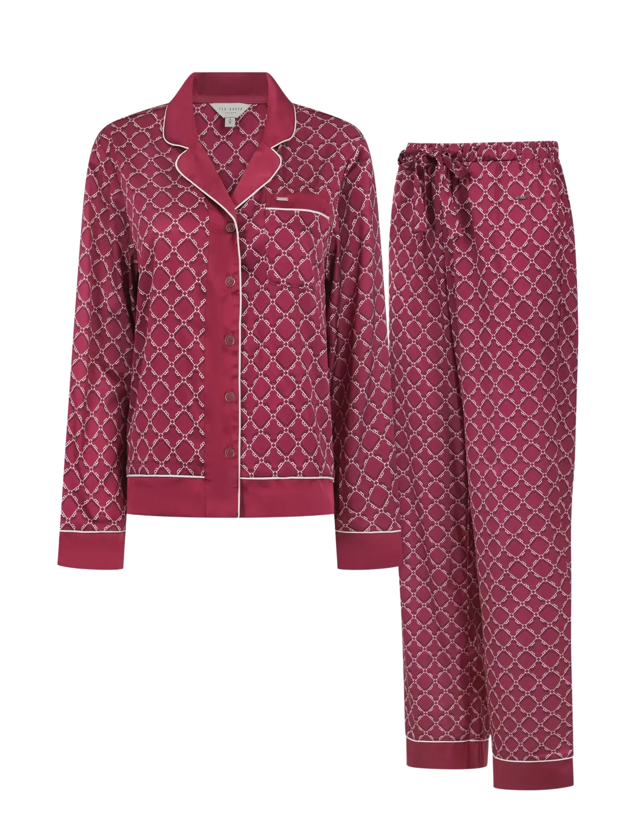 Ted Baker London BIANKA LONG MONOGRAM PRINTED PYJAMA SET - Undertøj - DRY ROSE / pink/rose