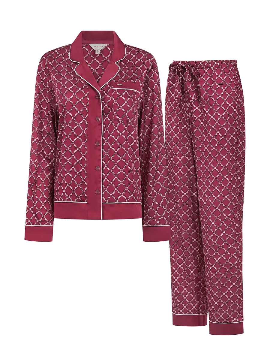 Ted Baker London - BIANKA LONG MONOGRAM PRINTED PYJAMA SET - pyjamas - dry rose - 0