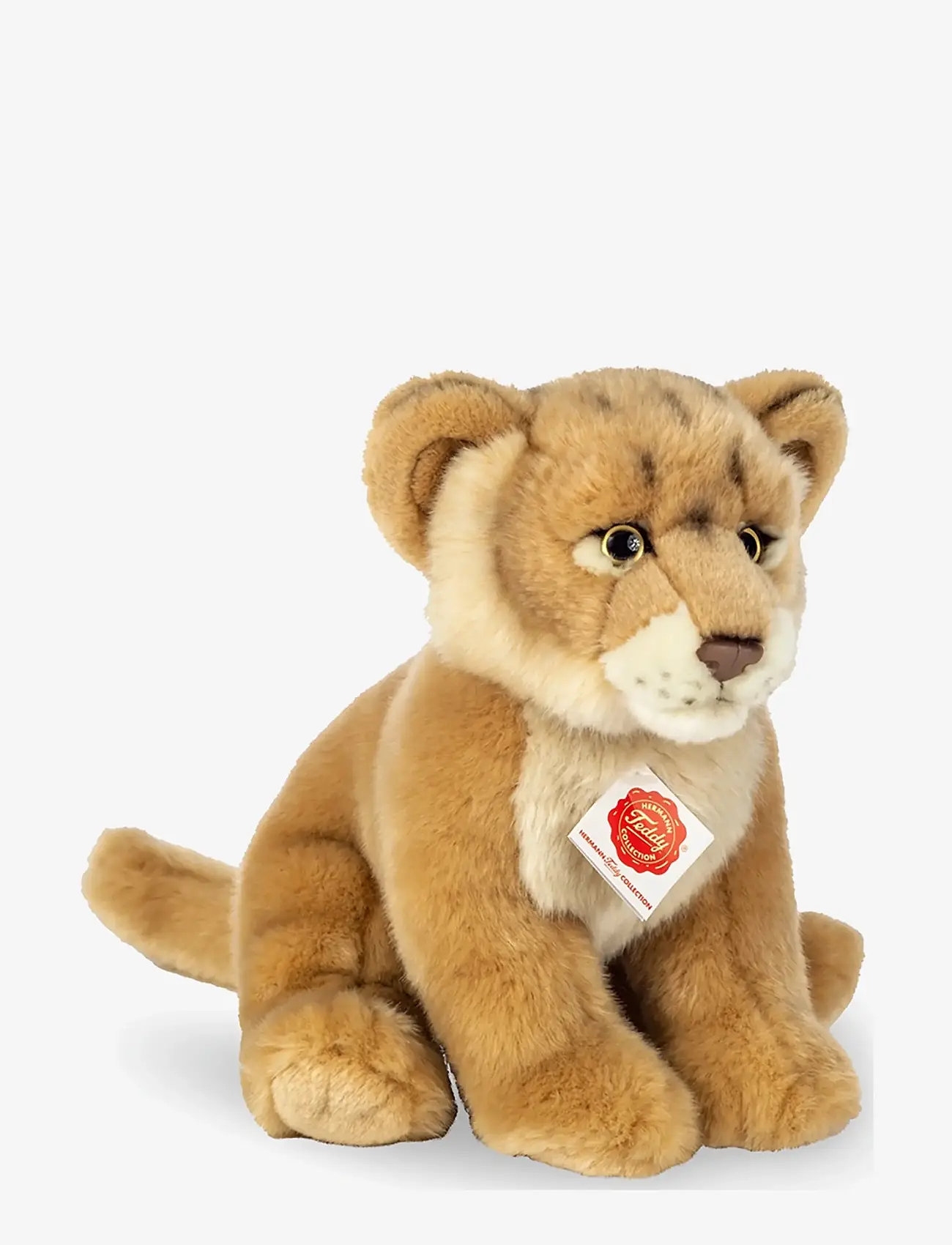 Teddy Hermann - Sitting Lion Cub 27 cm - tøjdyr - brown - 0