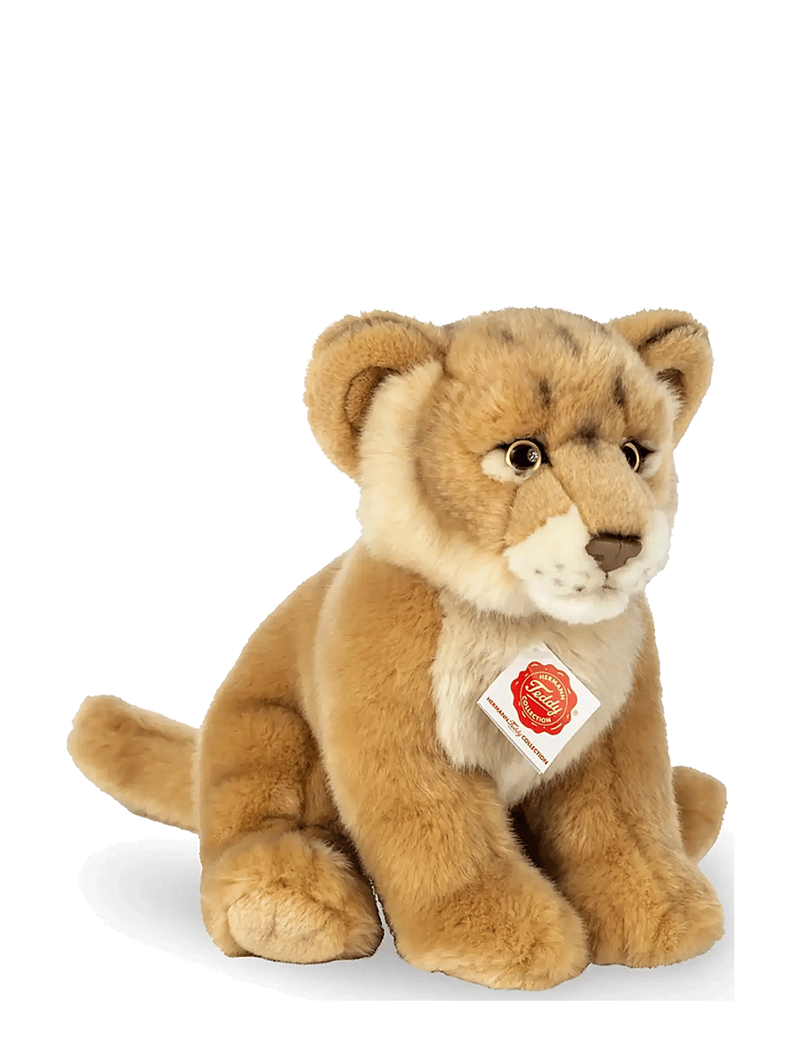 Teddy Hermann - Sitting Lion Cub 27 cm - tøjdyr - brown - 0