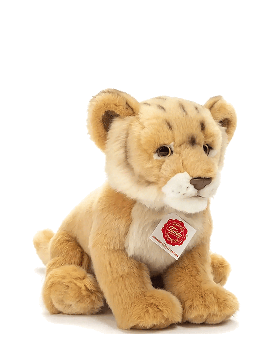 Teddy Hermann - Sitting Lion Cub 27 cm - tøjdyr - brown - 2