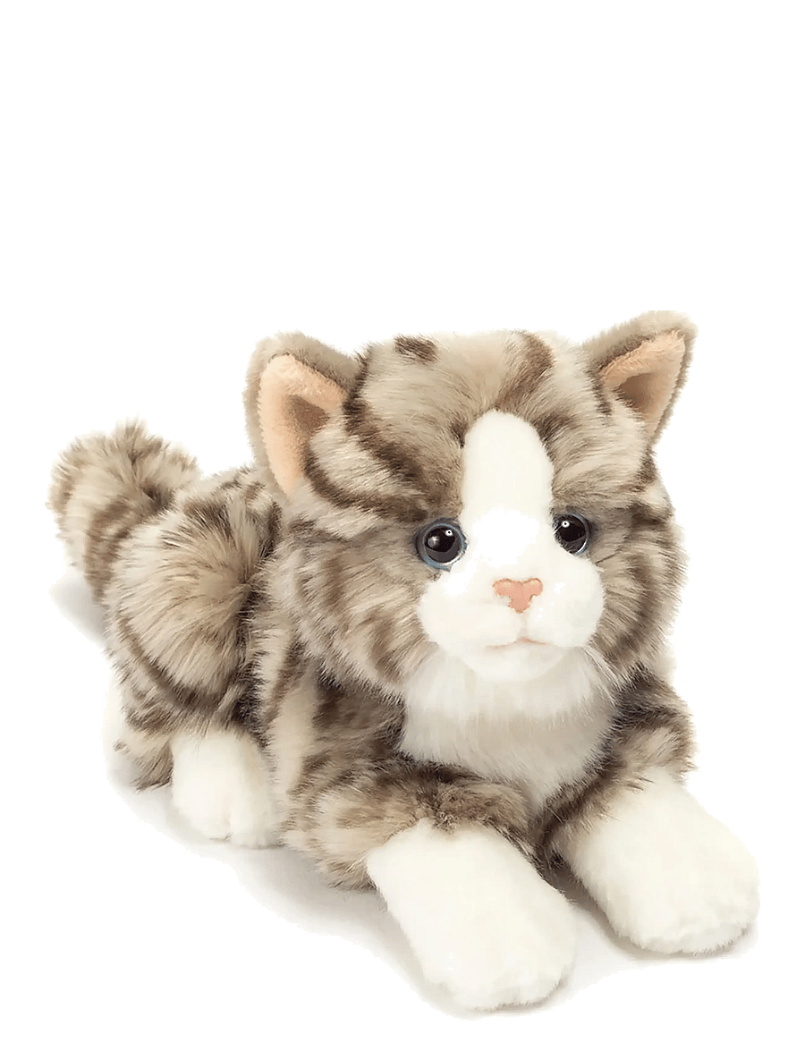 Teddy Hermann - Lying Cat grey 20 cm - mjukisdjur - grey - 0
