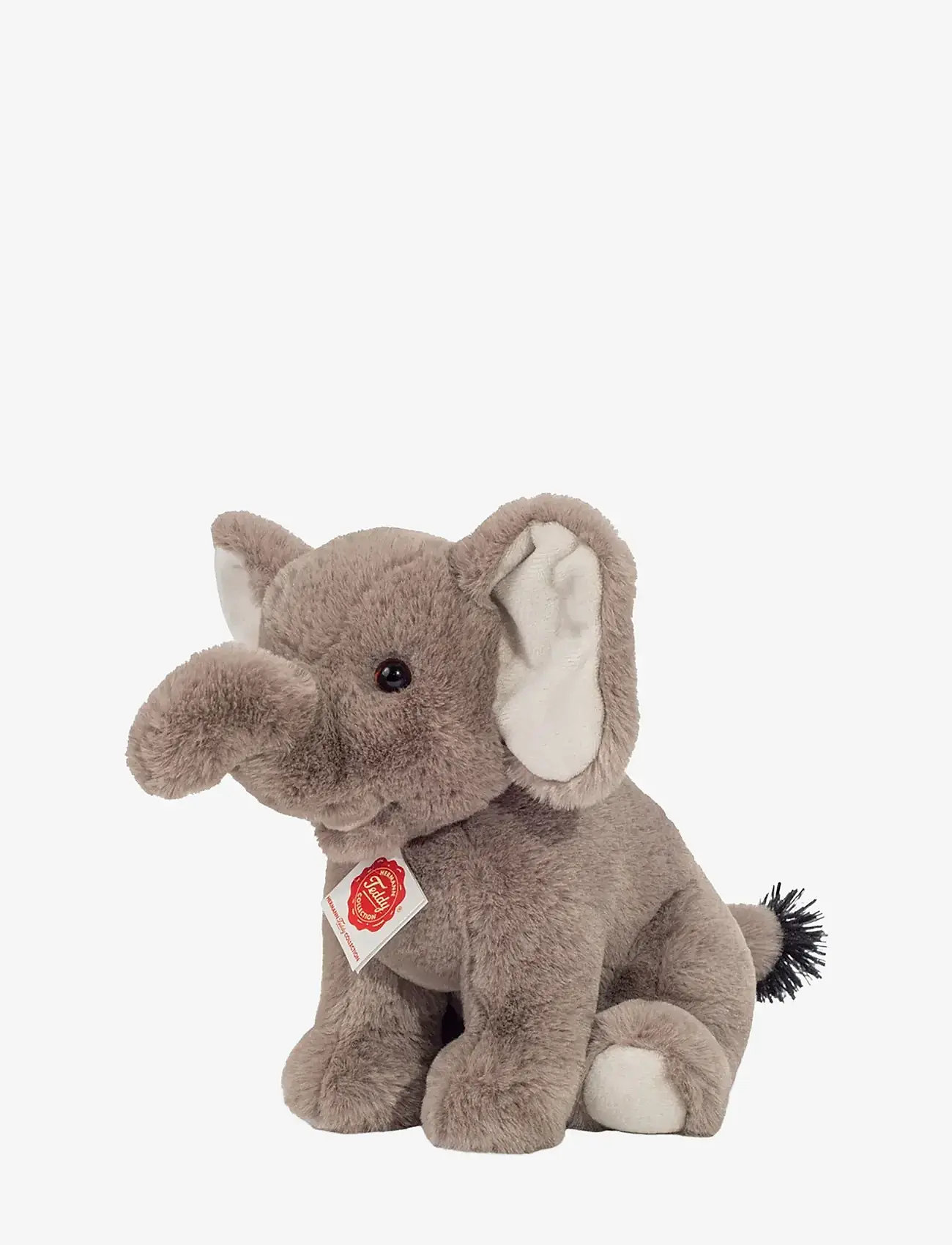 Teddy Hermann - Sitting Elephant 25 cm - tøjdyr - grey - 0