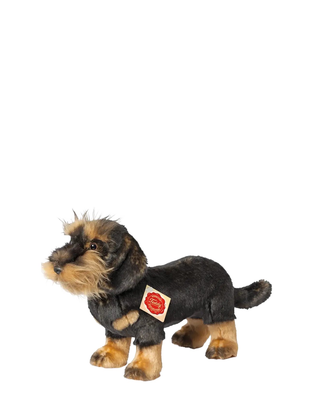 Teddy Hermann Standing Rough-Haired Dachshund 28 cm, 28 cm, Brown, Soft Legetøj > Stuffed Animals, Børn