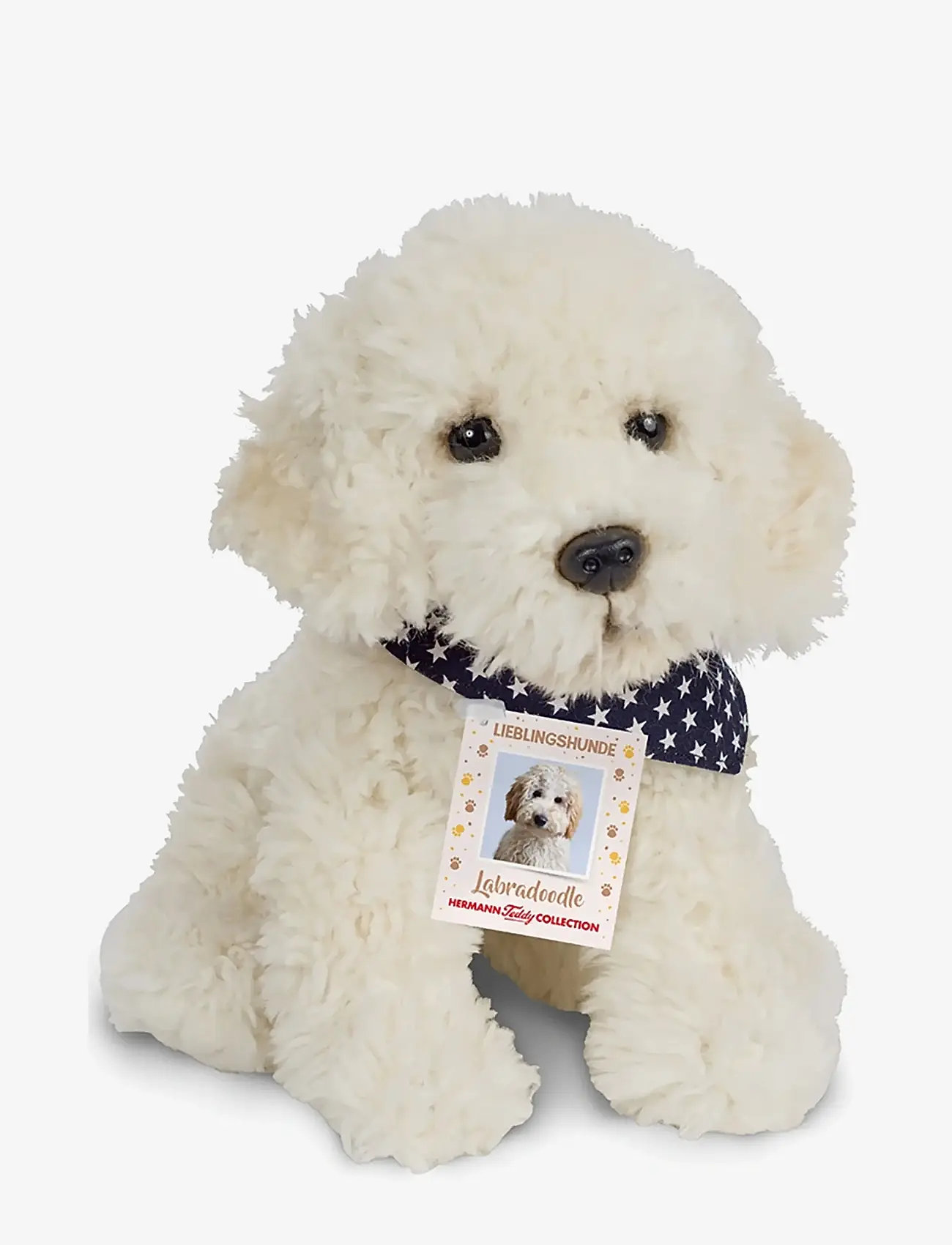 Teddy Hermann - Sitting Labradoodle 28 cm - tøjdyr - white - 0