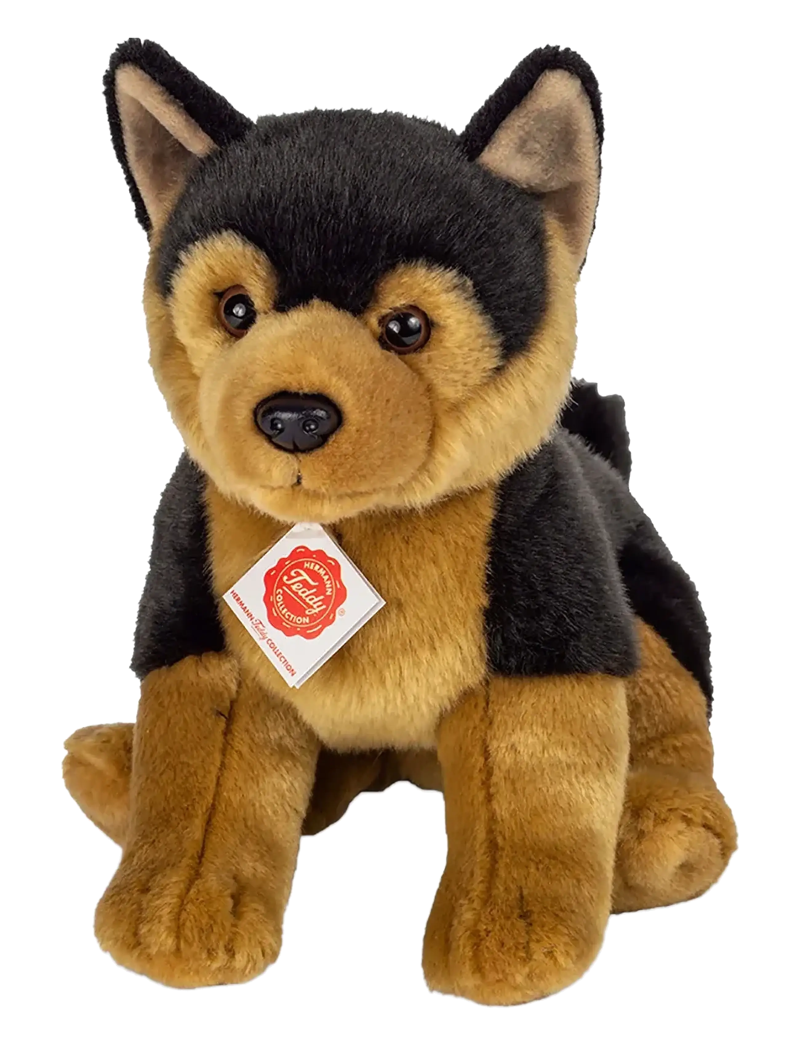 Teddy Hermann Sitting Shepherd Dog Puppy 30 cm, 30 cm, Brown, Soft Legetøj > Stuffed Animals, Børn