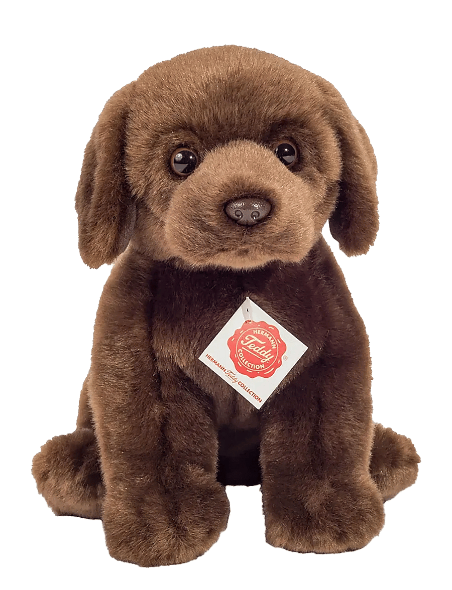 Teddy Hermann - Sitting Labrador dark brown 25 cm - tøjdyr - brown - 0