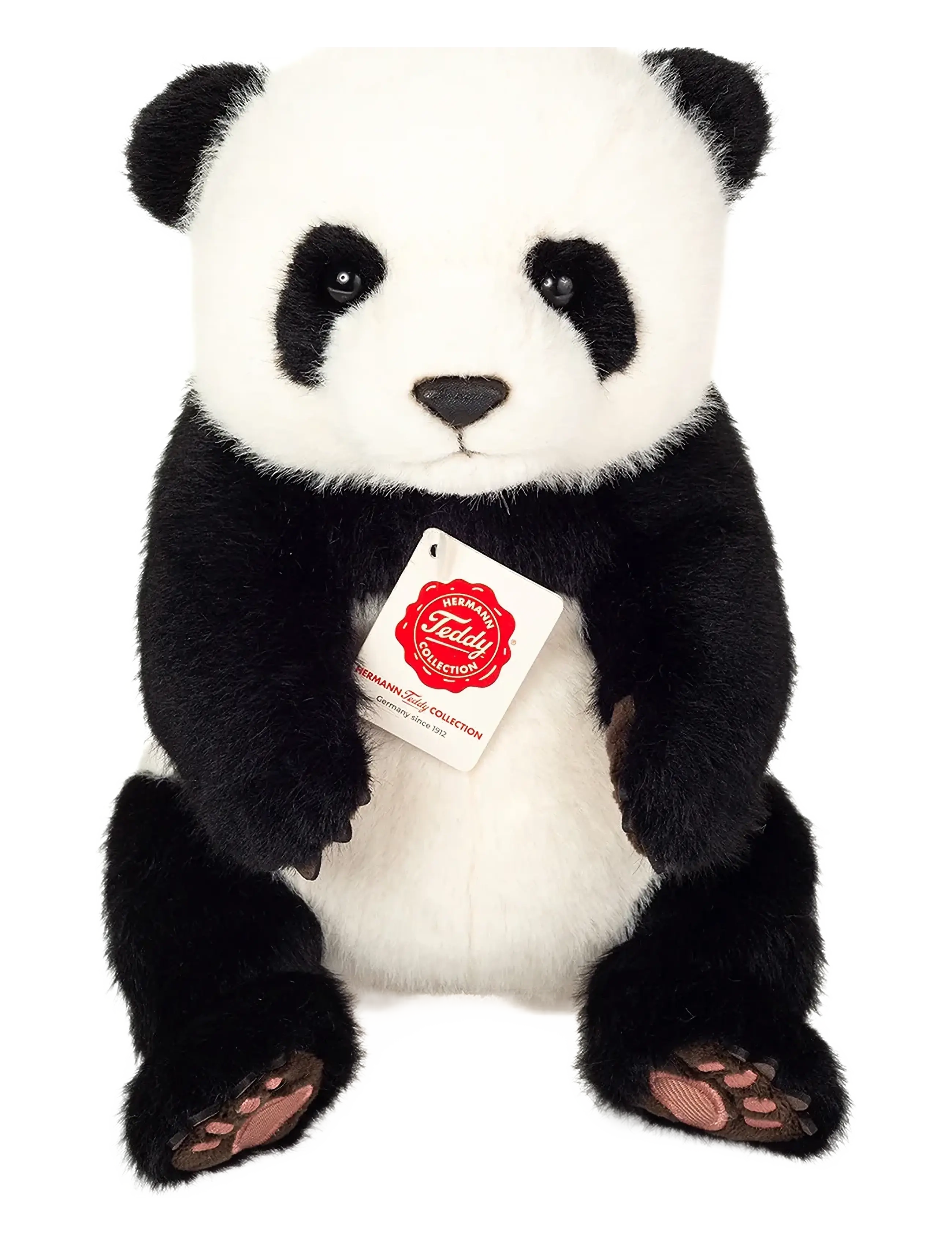 Teddy Hermann Sitting Panda 28 cm, 28 cm, Black, Soft Legetøj > Stuffed Animals, Børn