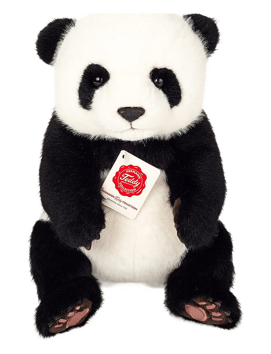 Teddy Hermann - Sitting Panda 28 cm - mjukisdjur - black & white - 0