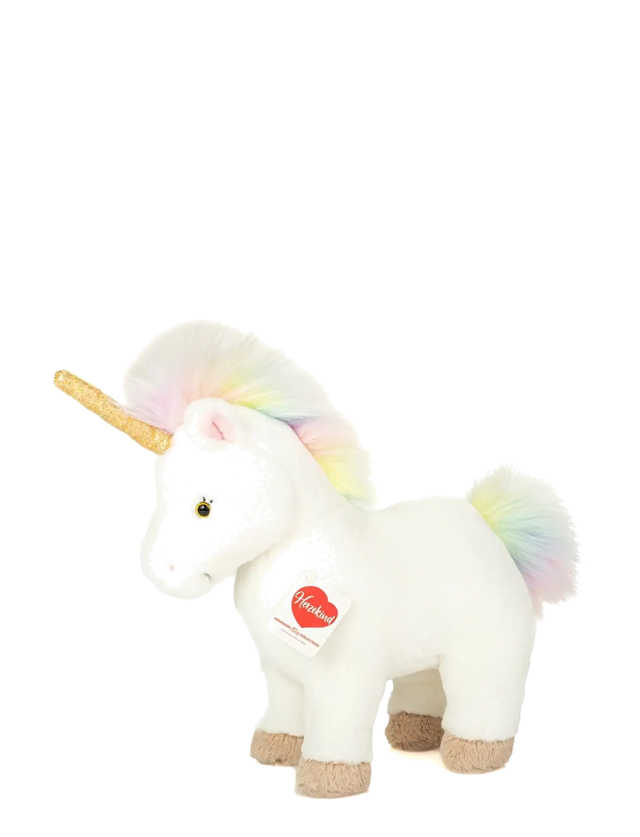 Teddy Hermann Unicorn Standing Zoey 27 cm, One Size, White, Soft Legetøj > Stuffed Animals, Børn