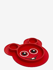 Teddykompaniet - Babblarna- Silicone plate Bobbo - de laveste prisene - red - 0