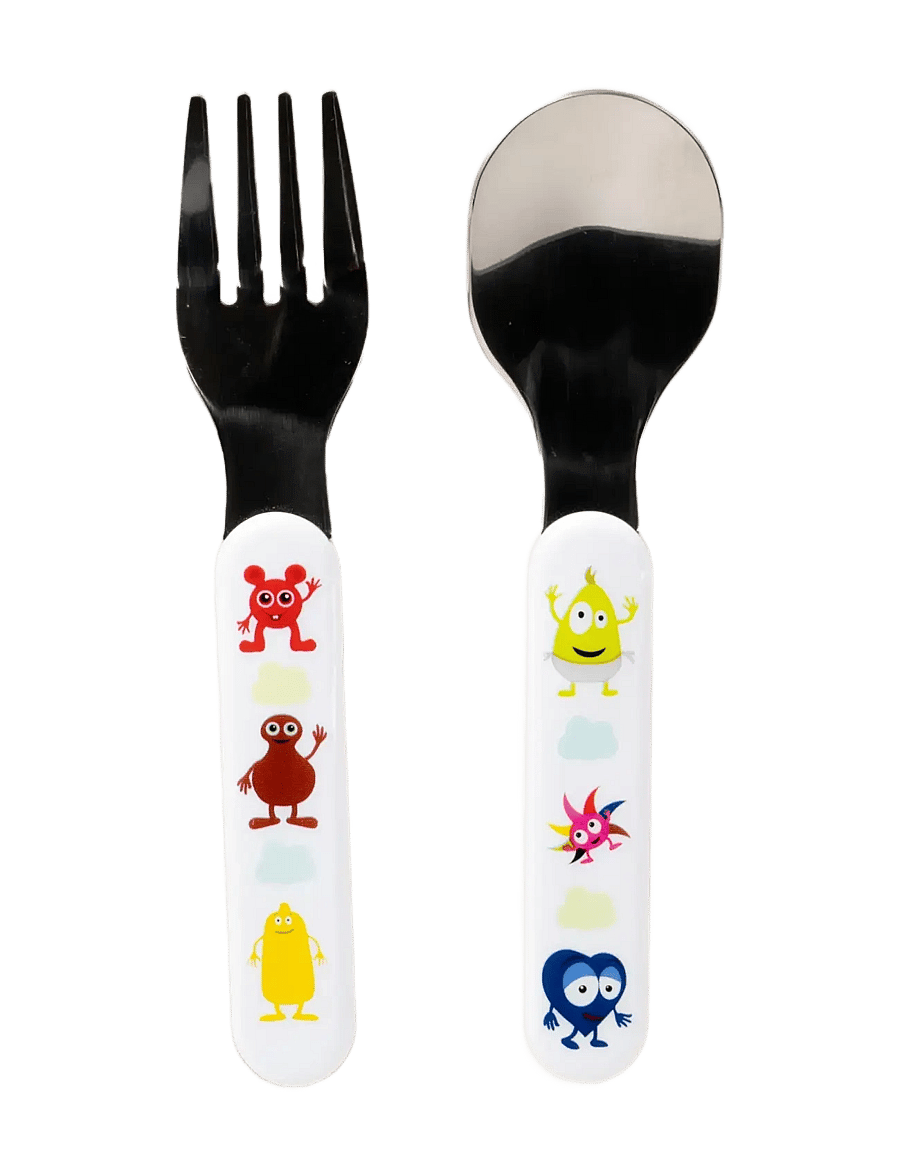Babblarna - Babblarna- Cutlery, Fork & Spoon - serveringsset - white - 0