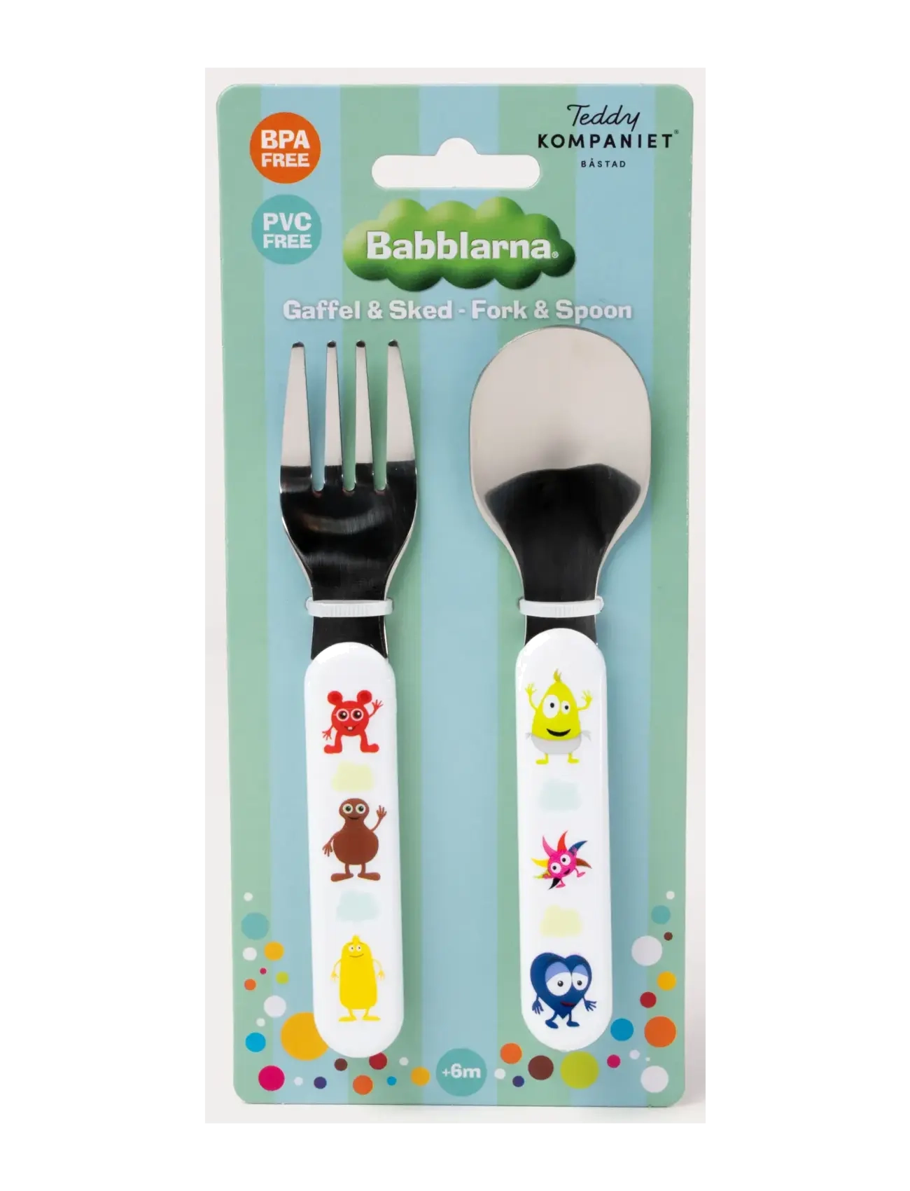 Teddykompaniet - Babblarna- Cutlery, Fork & Spoon - laveste priser - white - 1