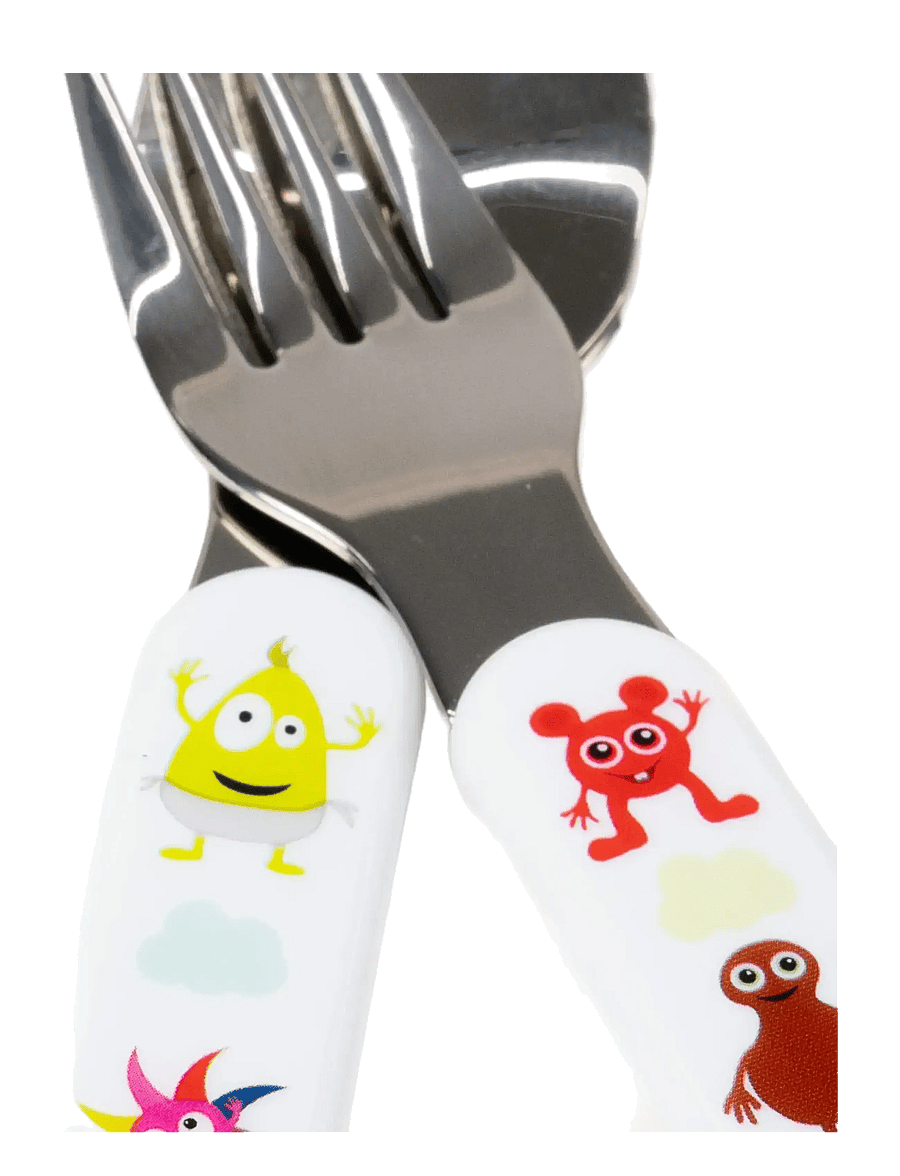 Babblarna - Babblarna- Cutlery, Fork & Spoon - serveringsset - white - 3