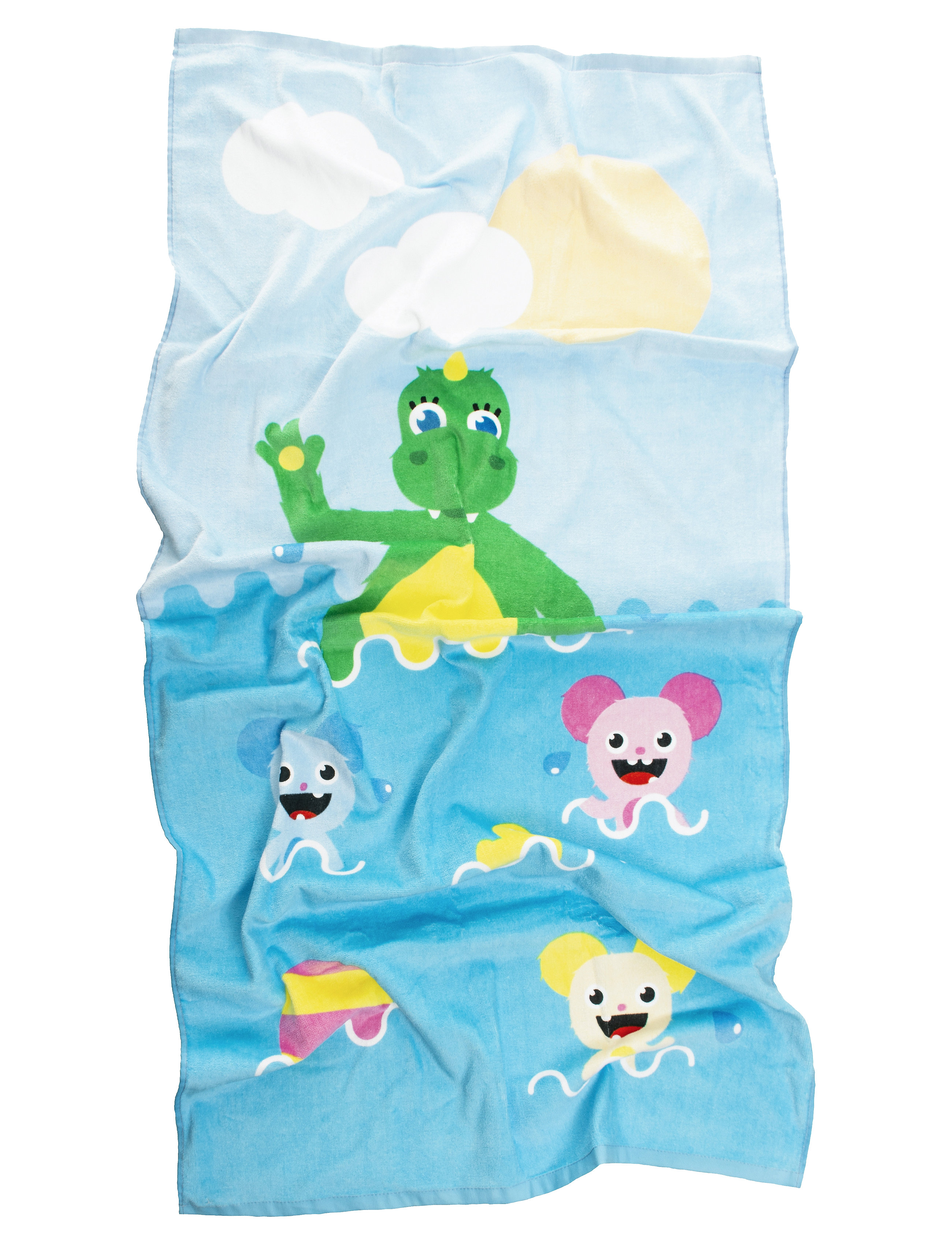 Teddykompaniet - Bolibompa dragon, towel - rätikud - blue - 1