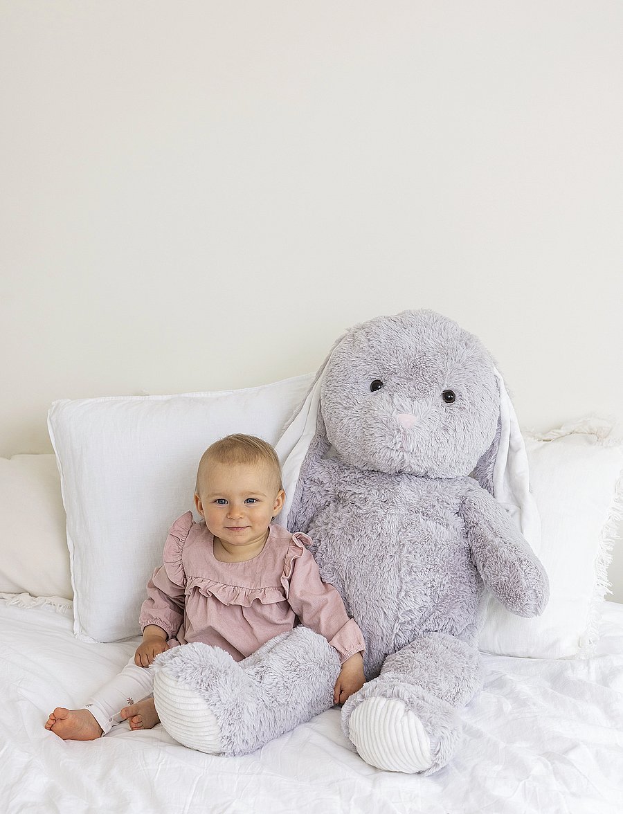 Teddykompaniet - Jessica, kanin, grå, 100 cm - plīša dzīvnieki - grey - 0