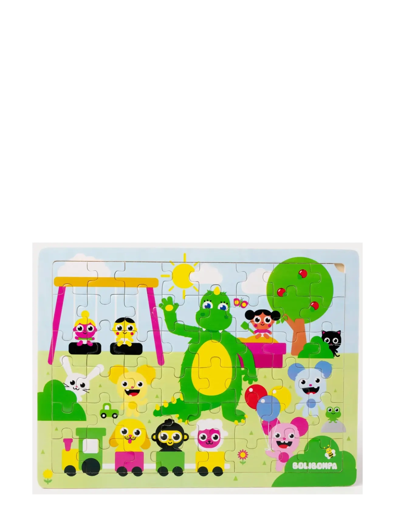 Bolibompa Boliboma- Dragon In Playground, Puzzle, One Size, Green, Puslespil > Puslespil Af Træ, Børn