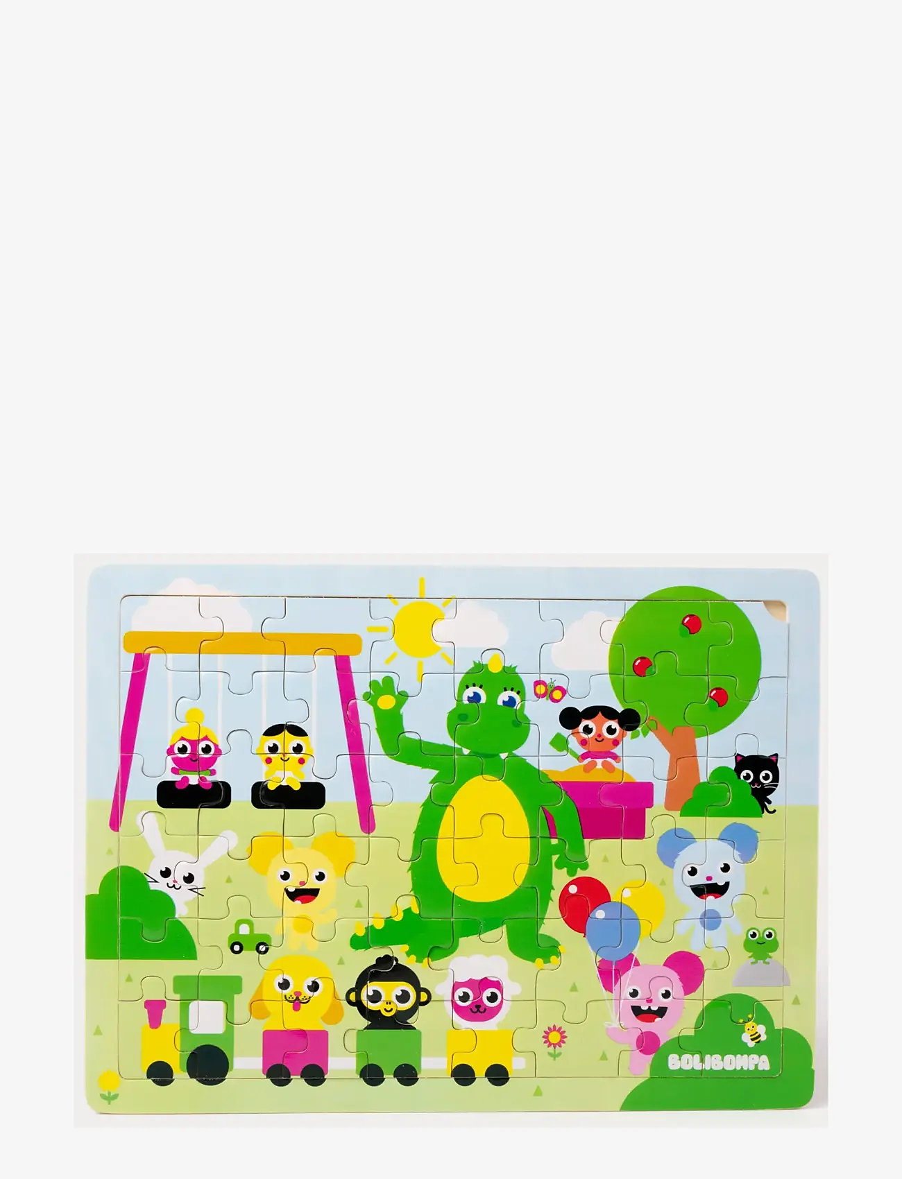 Bolibompa - Boliboma- Dragon in playground, Puzzle - træpuslespil - green - 0