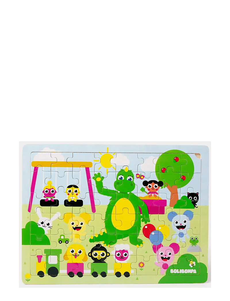 Bolibompa - Boliboma- Dragon in playground, Puzzle - puidust pusled - green - 0