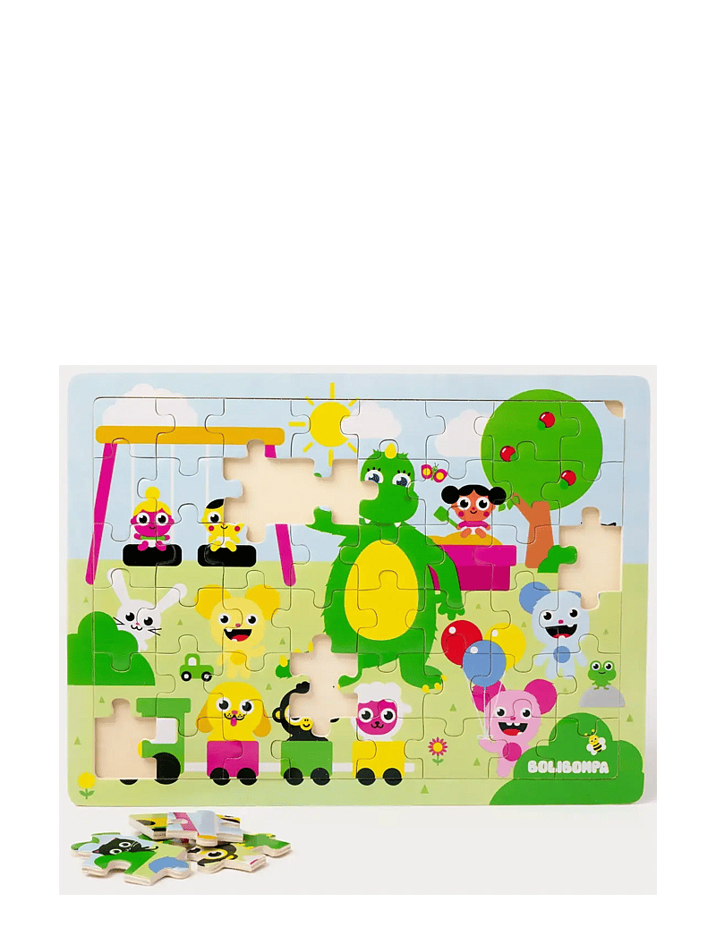 Bolibompa - Boliboma- Dragon in playground, Puzzle - puidust pusled - green - 1