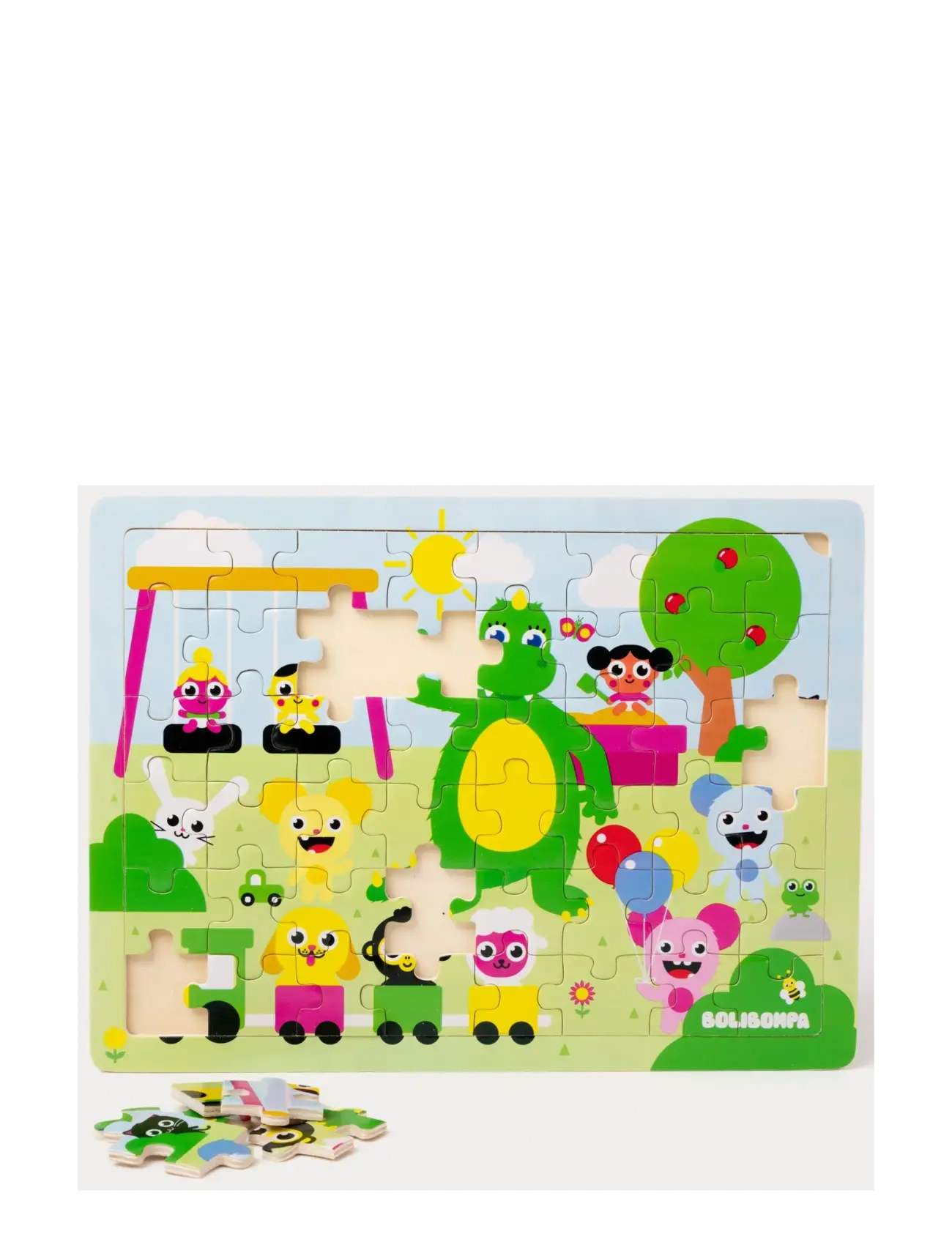 Bolibompa - Boliboma- Dragon in playground, Puzzle - puidust pusled - green - 1