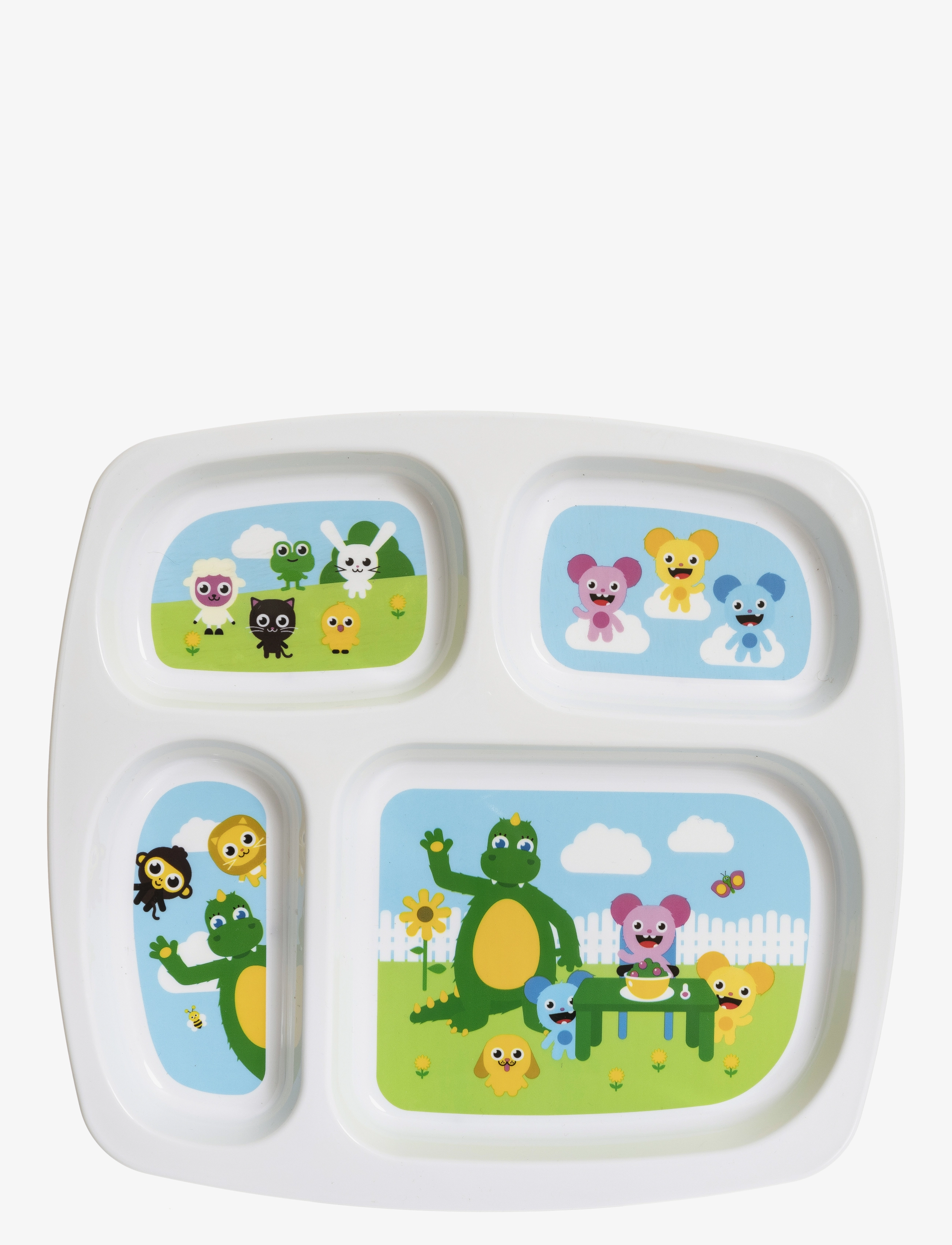 TEDDYKOMPANIET Bolibompa- 4 Compartment Plate Patterned - 25X23CM - Kinder
