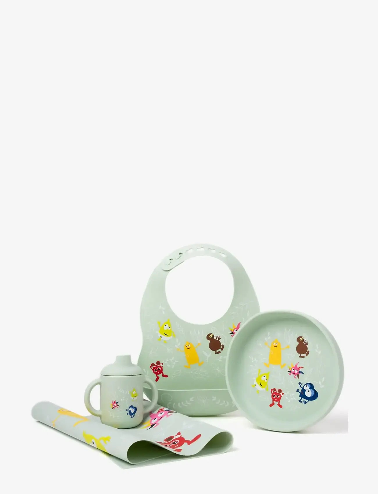 Babblarna - Babblarna- Silikontallrik, I naturen - dinner sets - green - 3