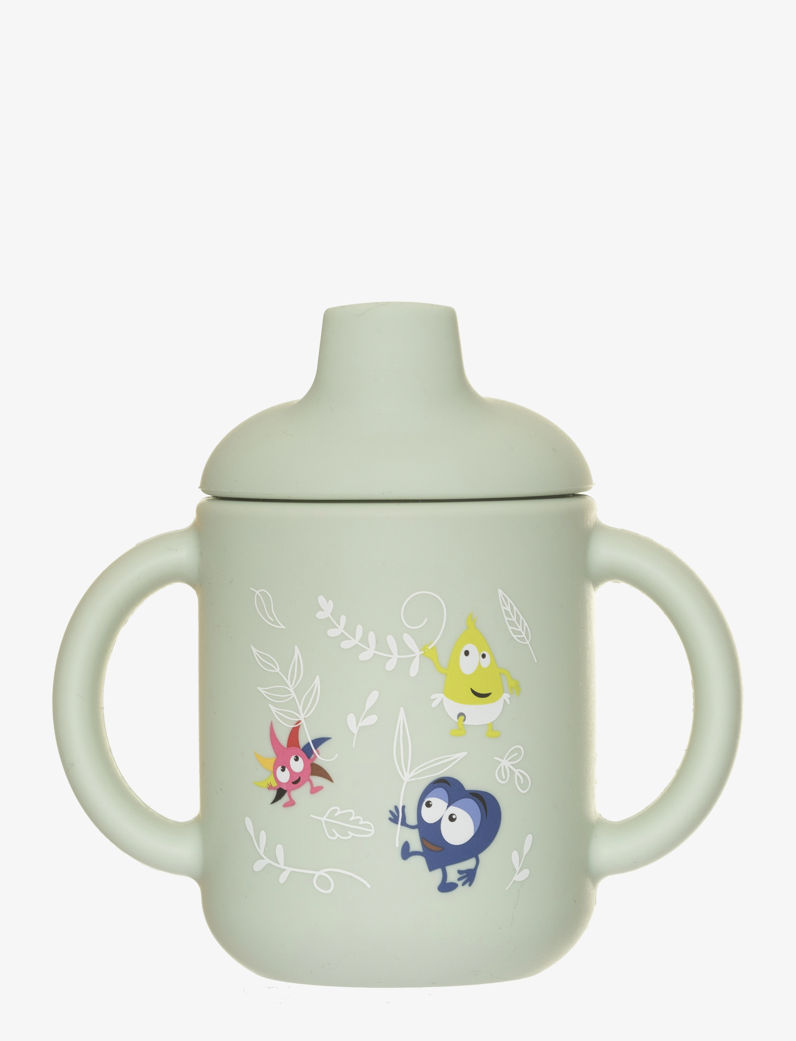 Babblarna Babblarna- Silicone Mug With Lid, In Nature, 11X10.5X5.5 cm, Green, Fodring Af Baby > Suttekopper, Børn