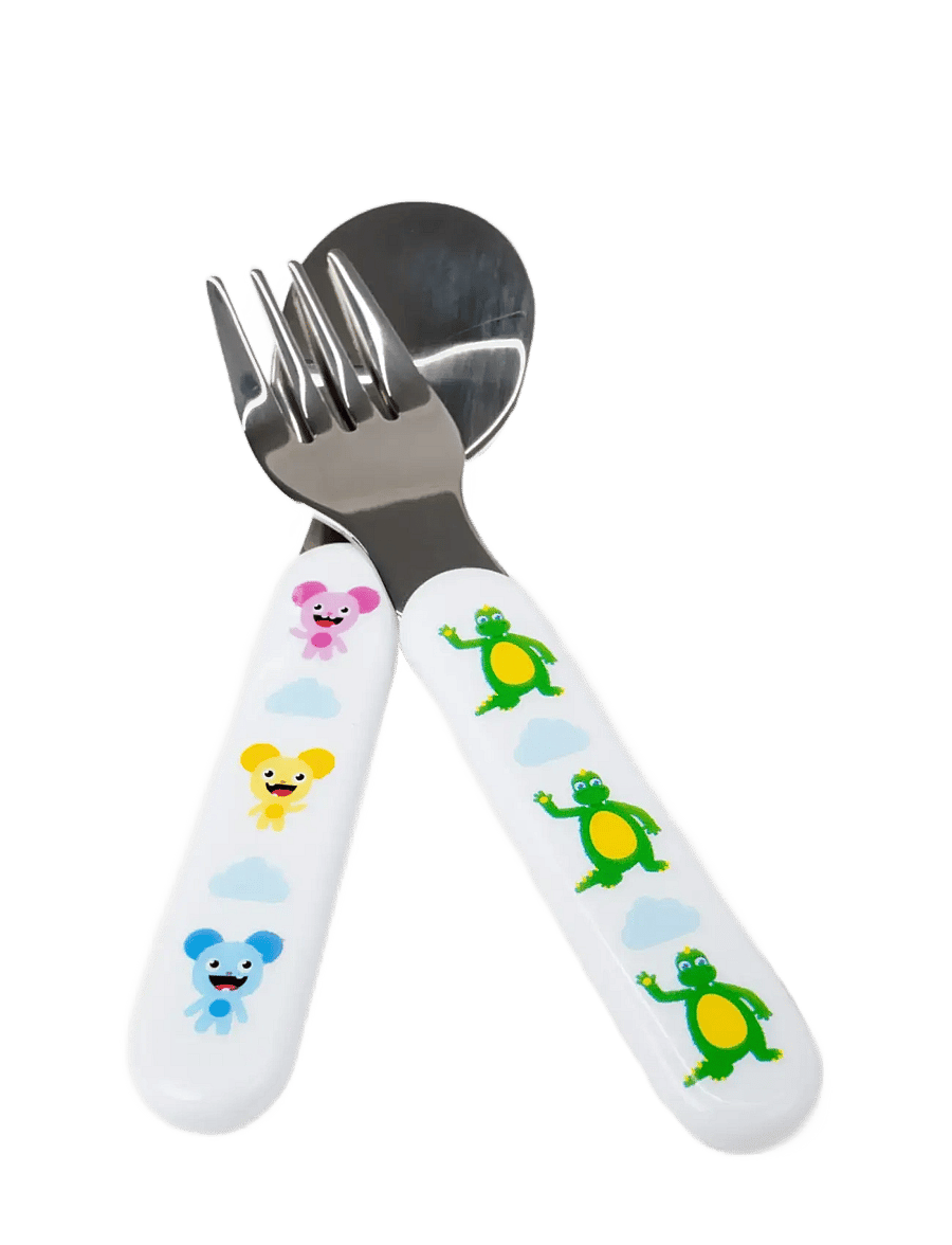Bolibompa - Bolibompa- Bestick, Gaffel & Sked - serveringsset - white - 2
