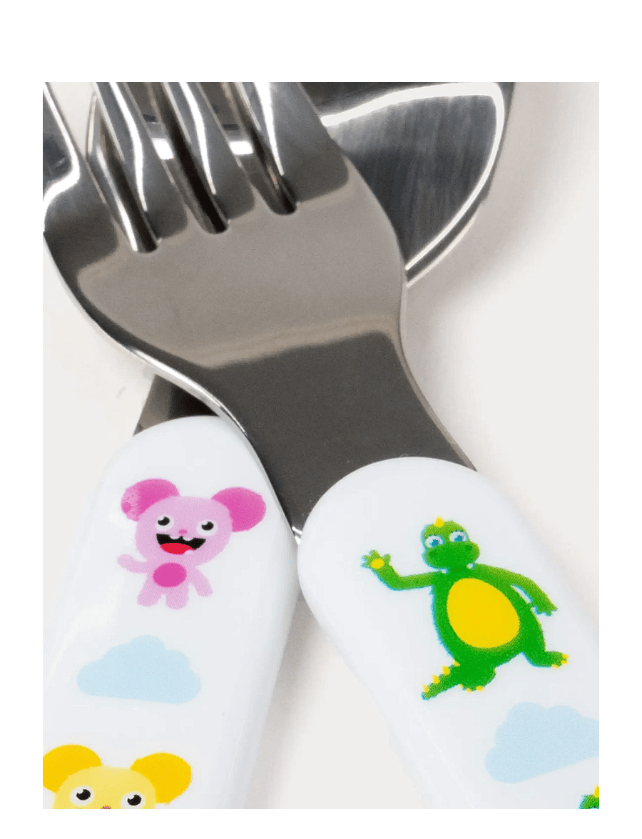 Bolibompa - Bolibompa- Bestick, Gaffel & Sked - serveringsset - white - 3