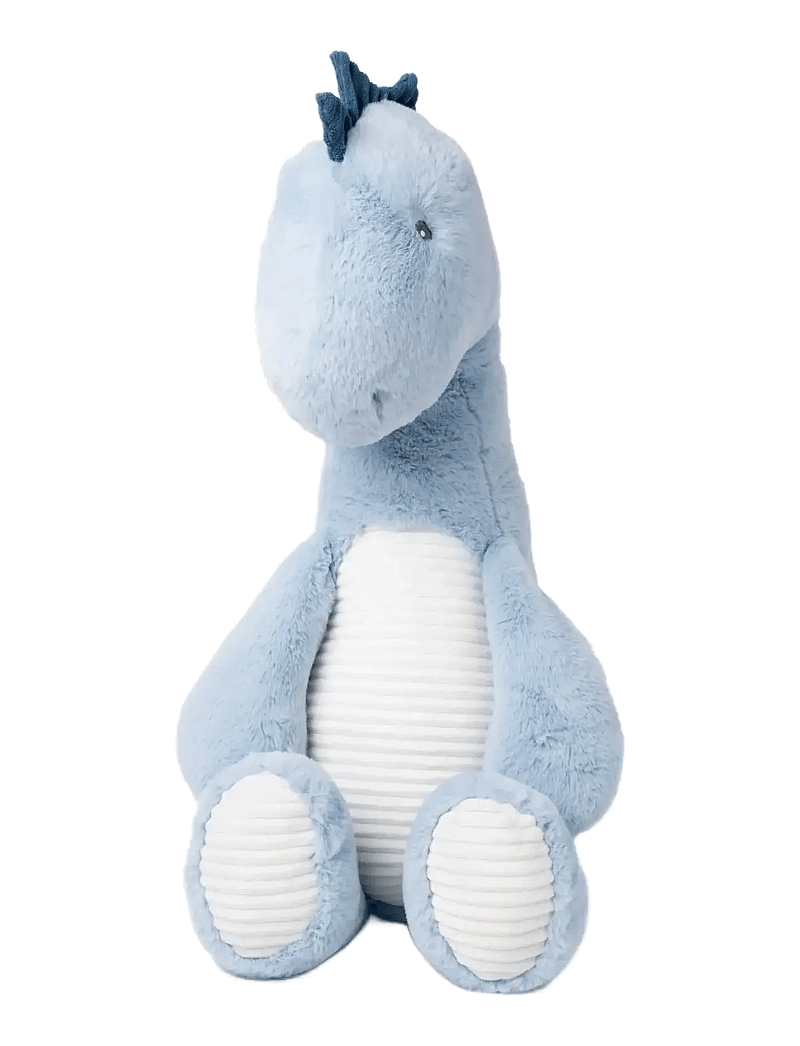 Teddykompaniet - Dino med manchestertyg, blå, 80 cm - tøjdyr - blue - 0