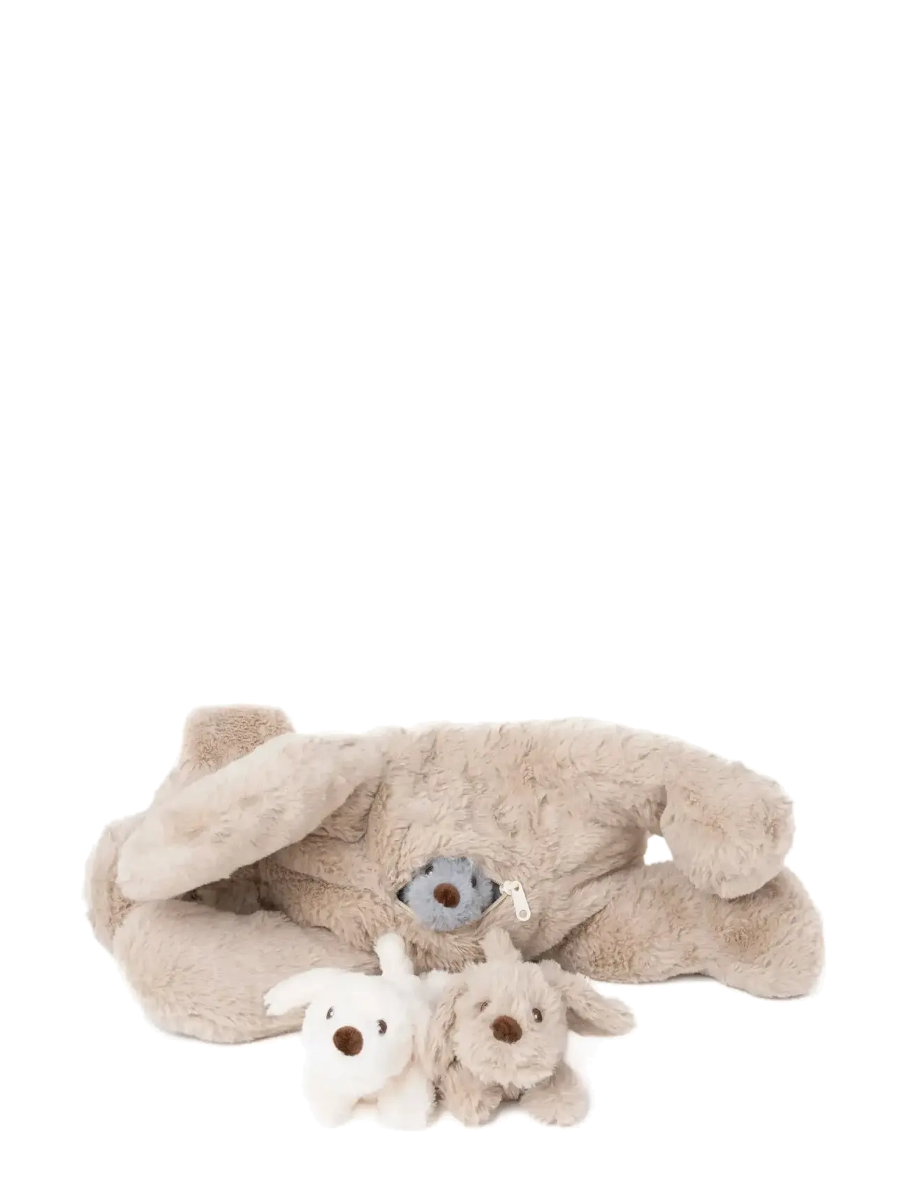 Teddykompaniet - Hund-i-hund, tre valpar, 50cm - beige - 4