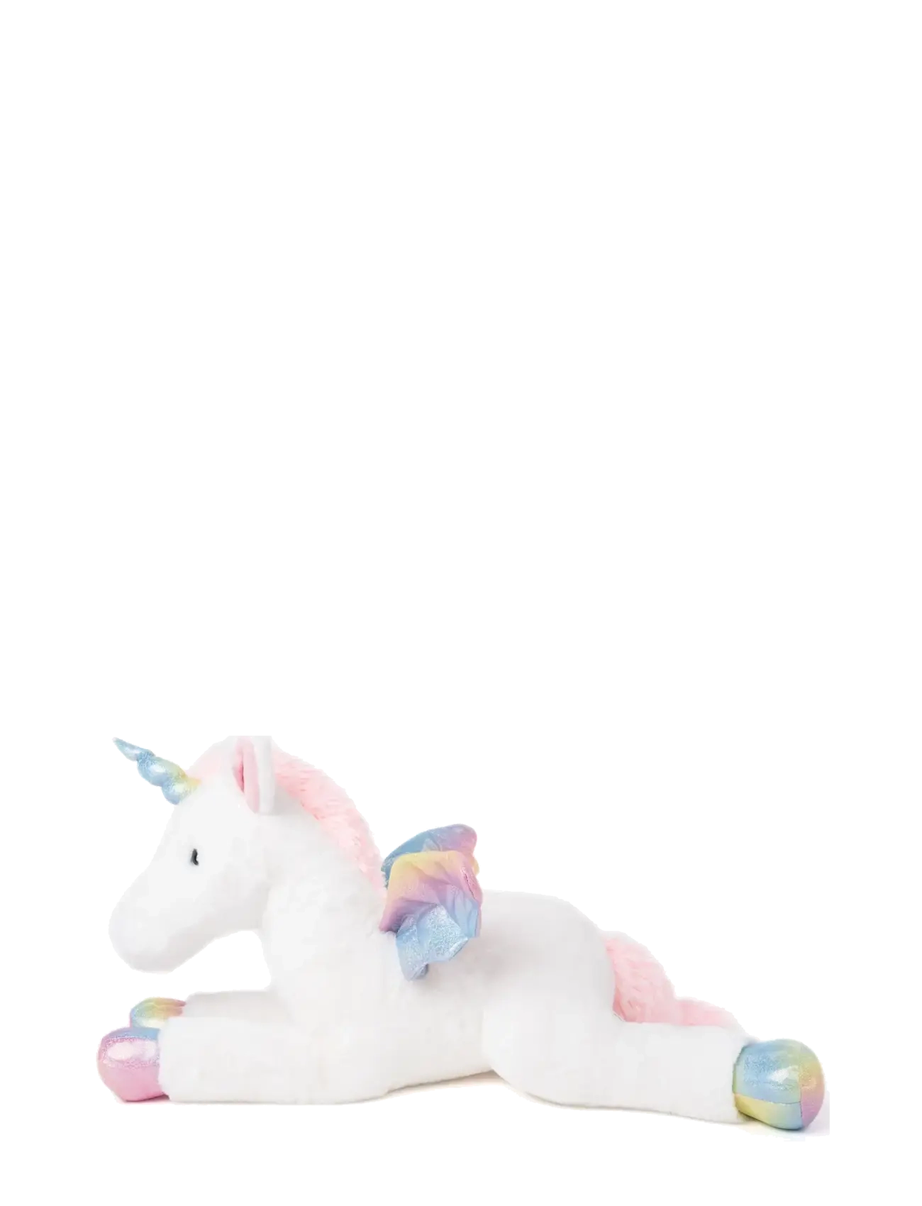 Teddykompaniet - Liggande Enhörning, Regnbågsfärgad, 60cm - white - 1