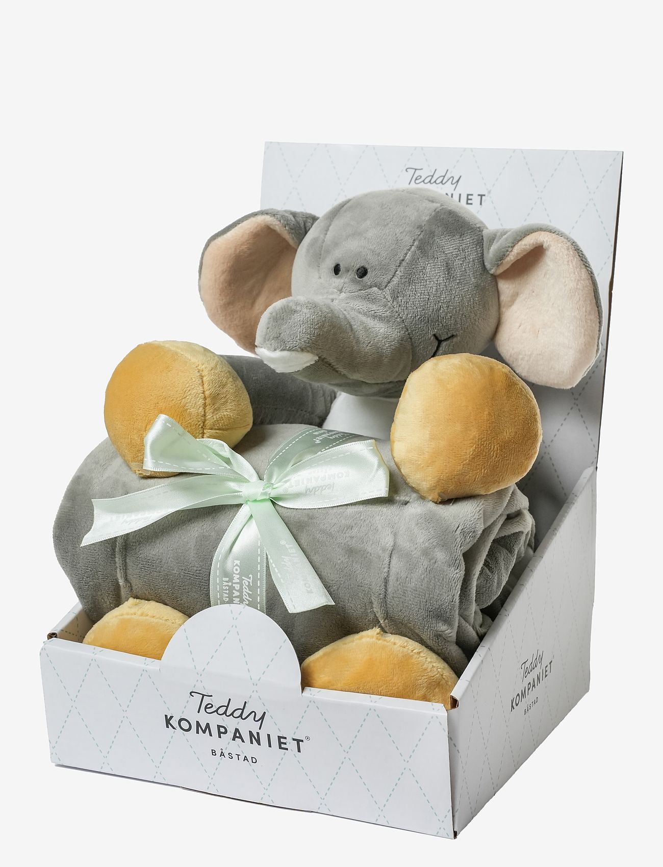 Teddykompaniet - Diinglisar Elephant Gift Set, soft toy & Blanket - birthday gifts - grey - 0