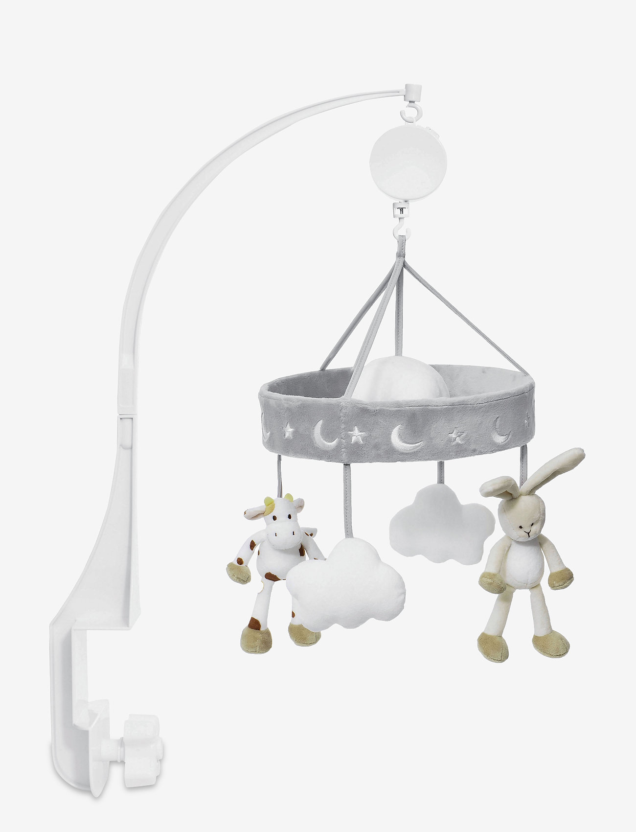 Teddykompaniet - Diinglisar, Mobile, Rabbit & Cow - mobile clouds - grey - 0