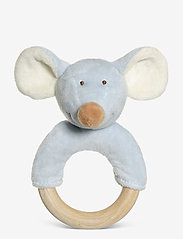 Diinglisar Rattle with wooden ring Mouse - BLUE