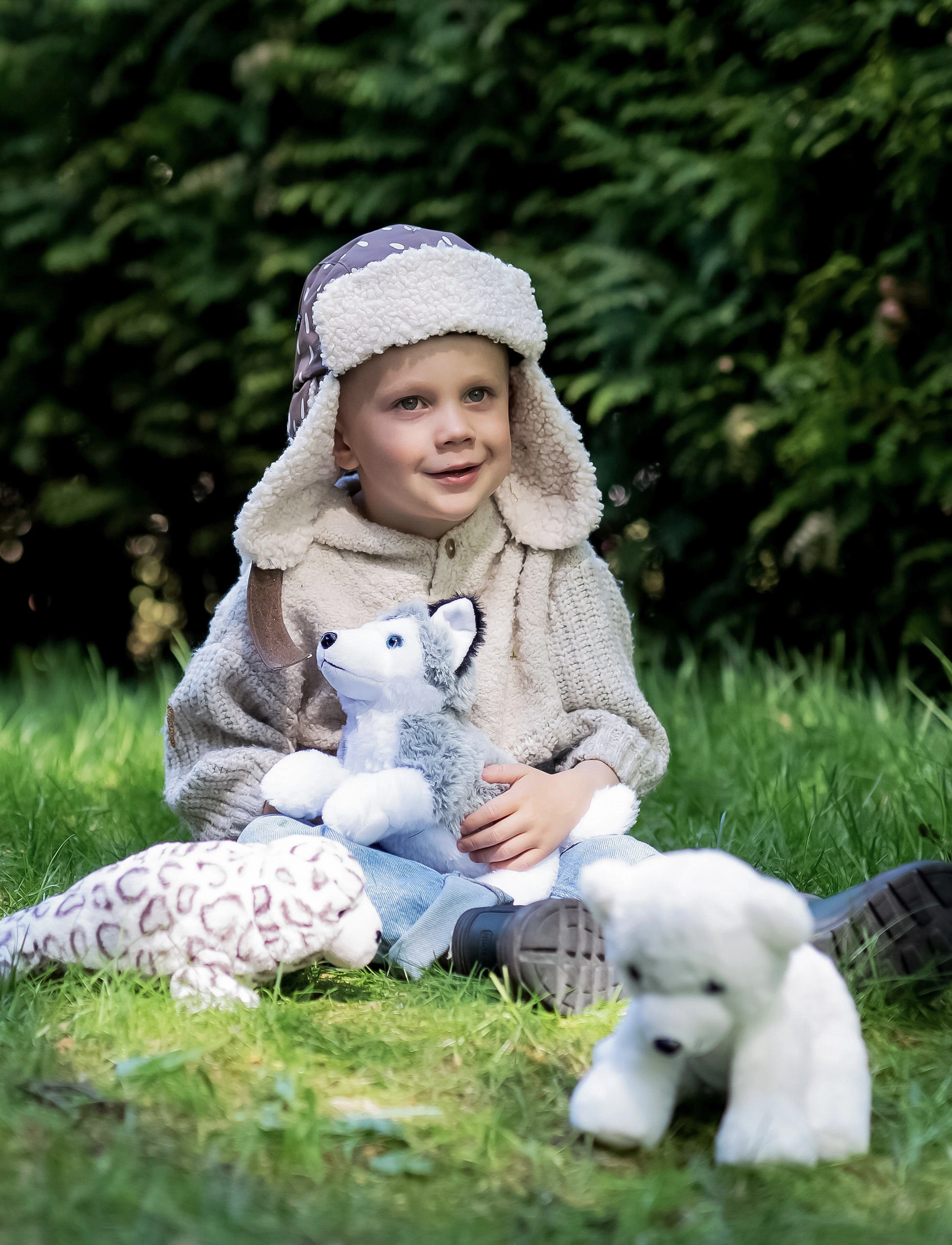 Teddykompaniet Husky, L:18 cm, Grey, Soft Legetøj > Stuffed Animals, Børn