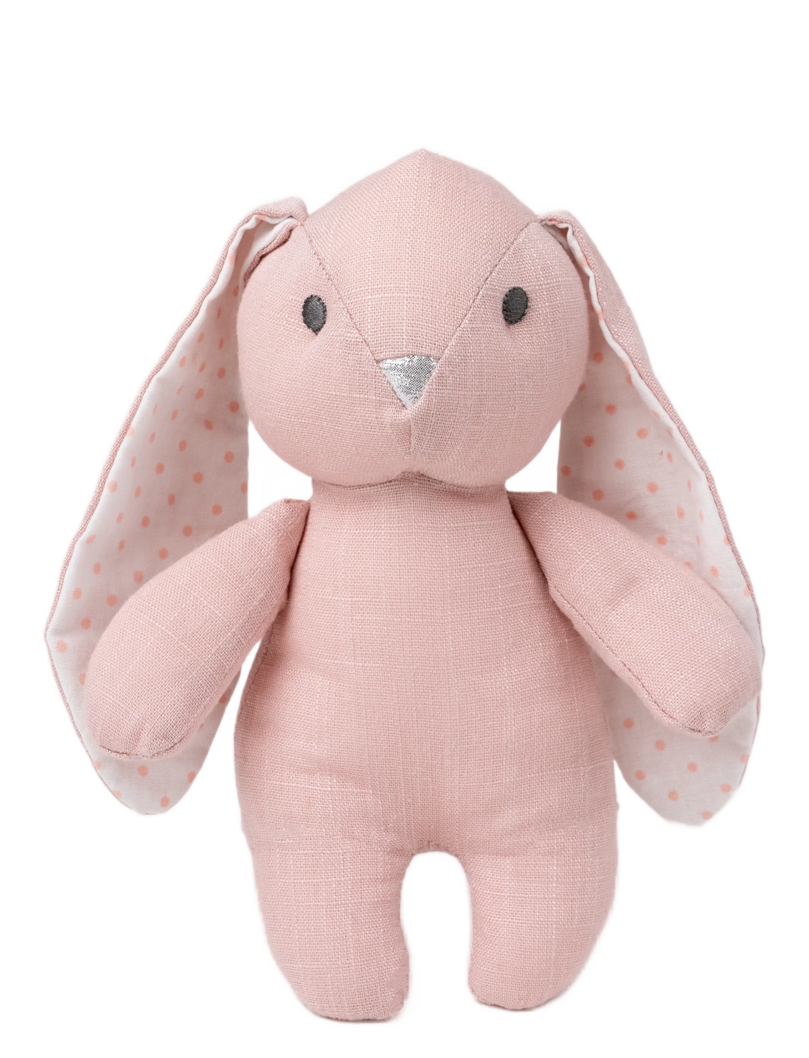 Teddykompaniet Elina, rabbit in cotton and linen fabric, pink - Toys 0-2 years  - PINK / pink/rose